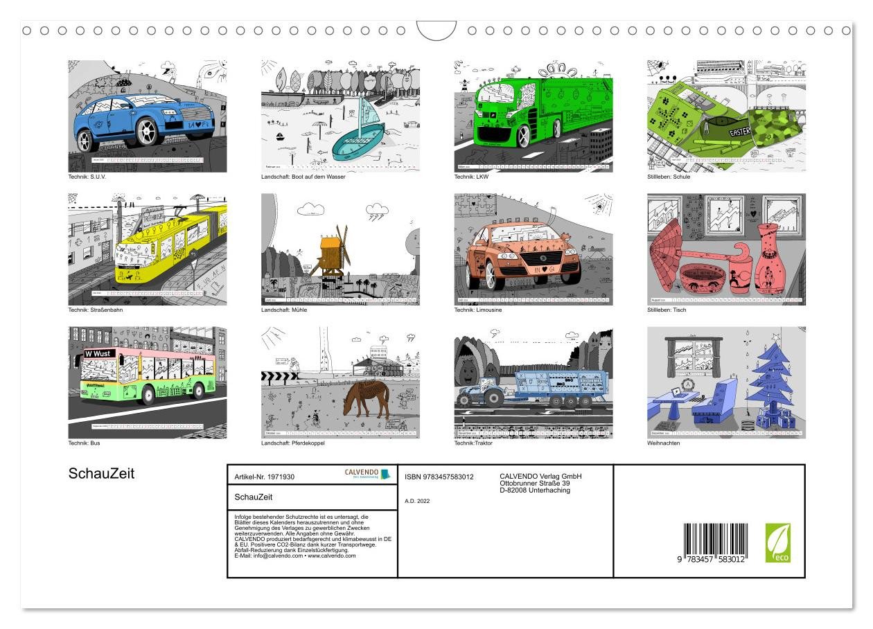 Thumbnail - CALVENDO Wandkalender SchauZeit (Wandkalender 2026 DIN A3 quer), CALVENDO Monatskalender