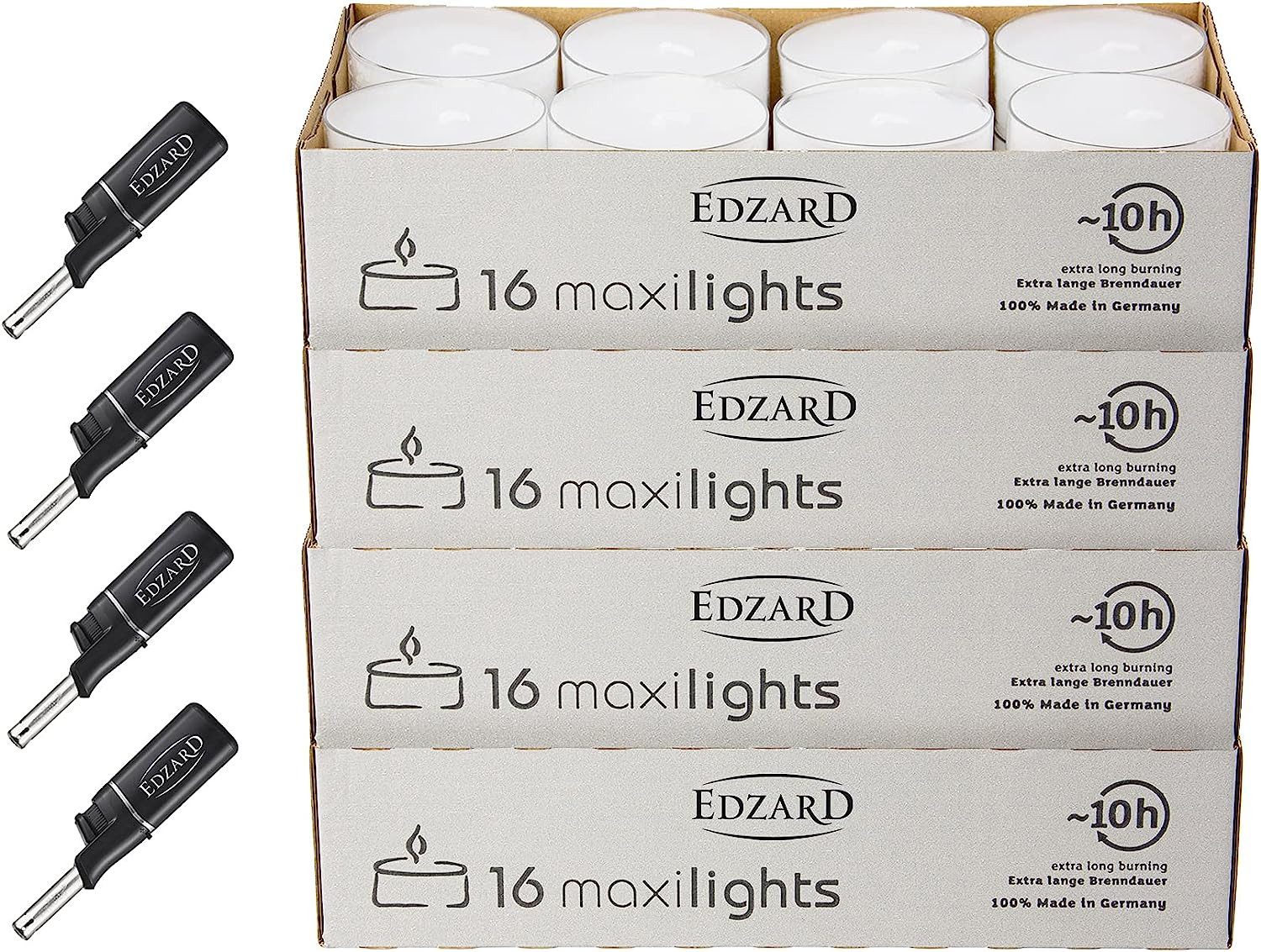 EDZARD Teelicht Maxi-Teelichter 64 Stück (Set, 64 Stück), MADE IN GERMANY