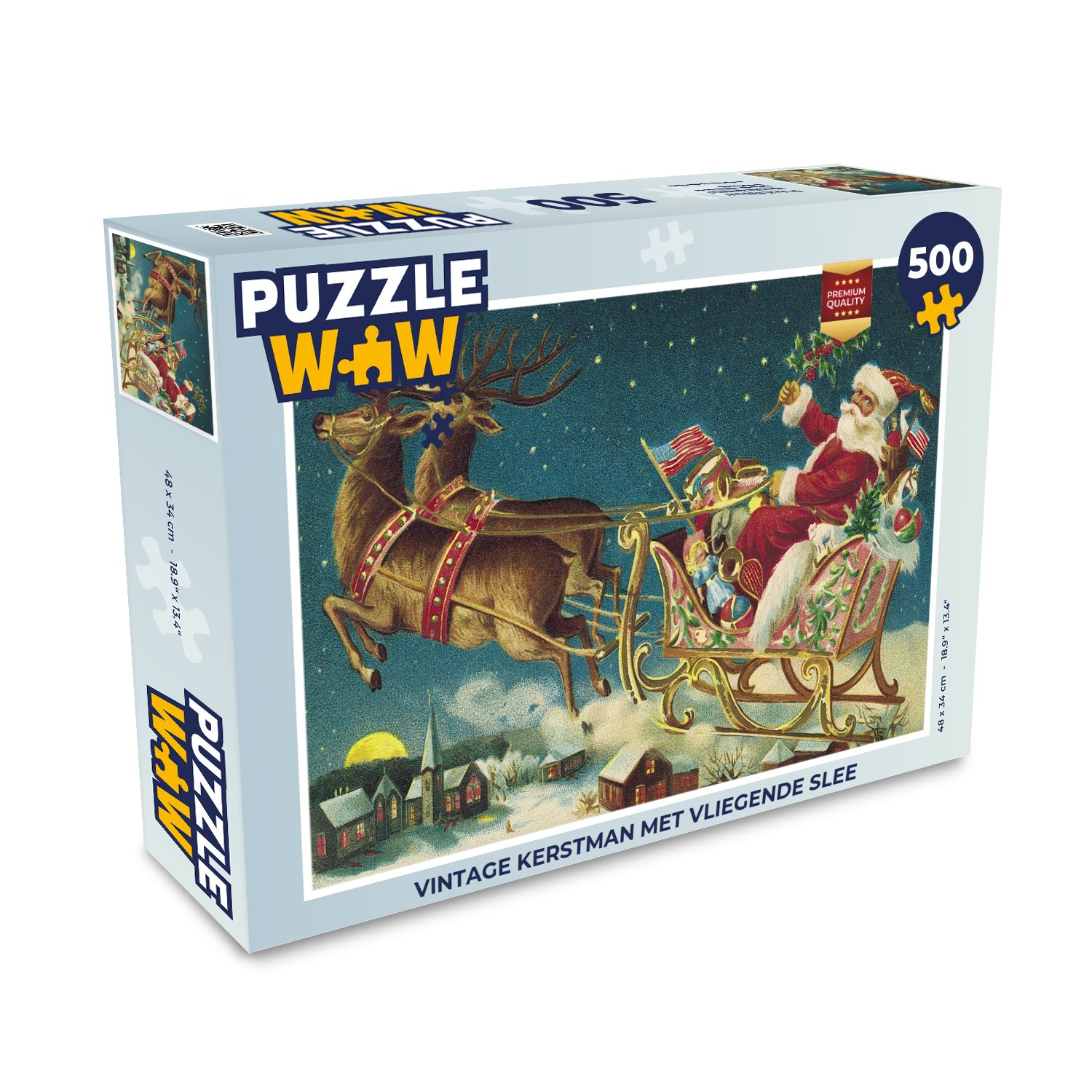 MuchoWow Puzzle Weihnachten - Winter - Vintage, 500 Puzzleteile, Foto-Puzzle, Bilderrätsel, Puzzlespiele, Spielzeug