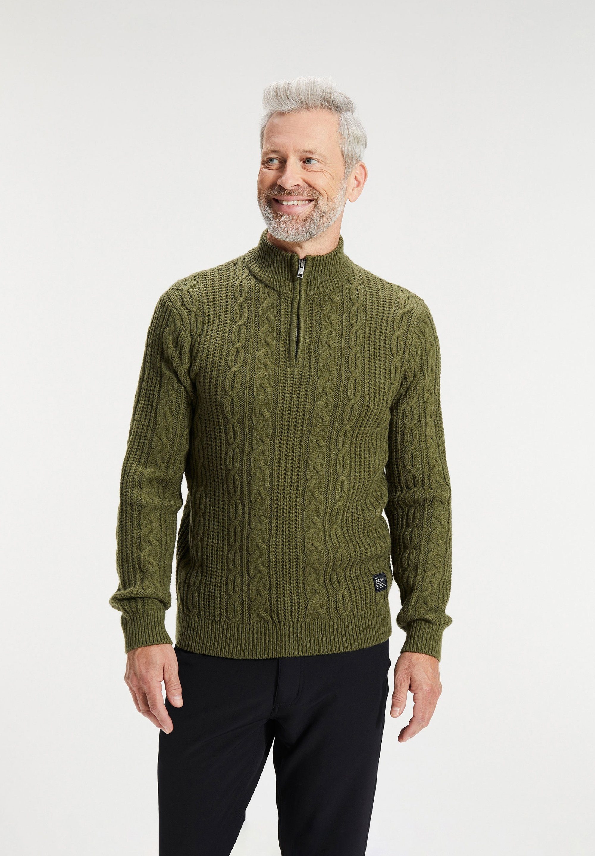 Human Nature Sweatshirt Breid Strickpullover, Zopfmuster, Troyer