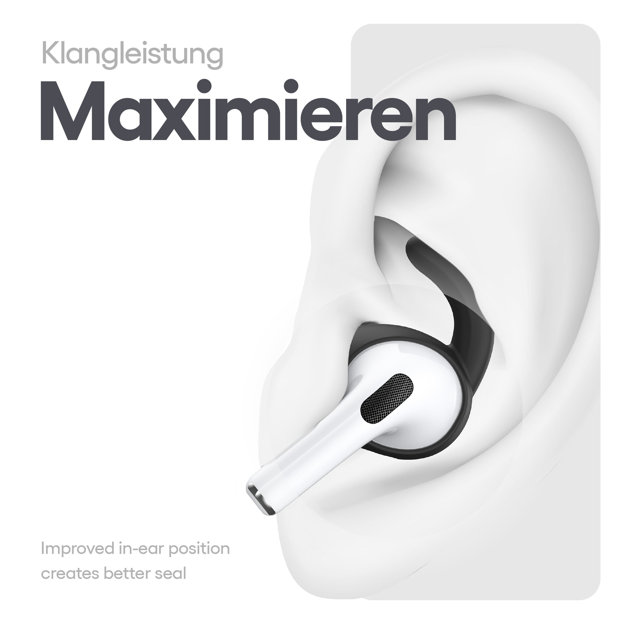 KeyBudz EarBuddyz Ohrhaken für AirPods Pro 2 Ohrpolster (Sicherer Halt für Apple AirPods Pro 2. Generation)