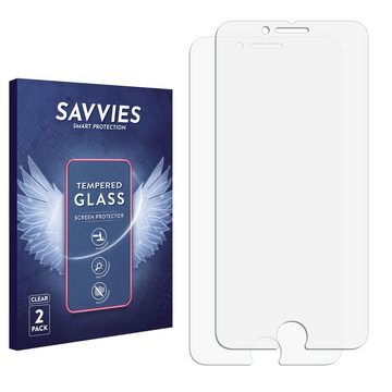 Savvies Panzerglas für Apple iPhone 8, Displayschutzglas, 2 Stück, Schutzglas Echtglas 9H Härte klar Anti-Fingerprint
