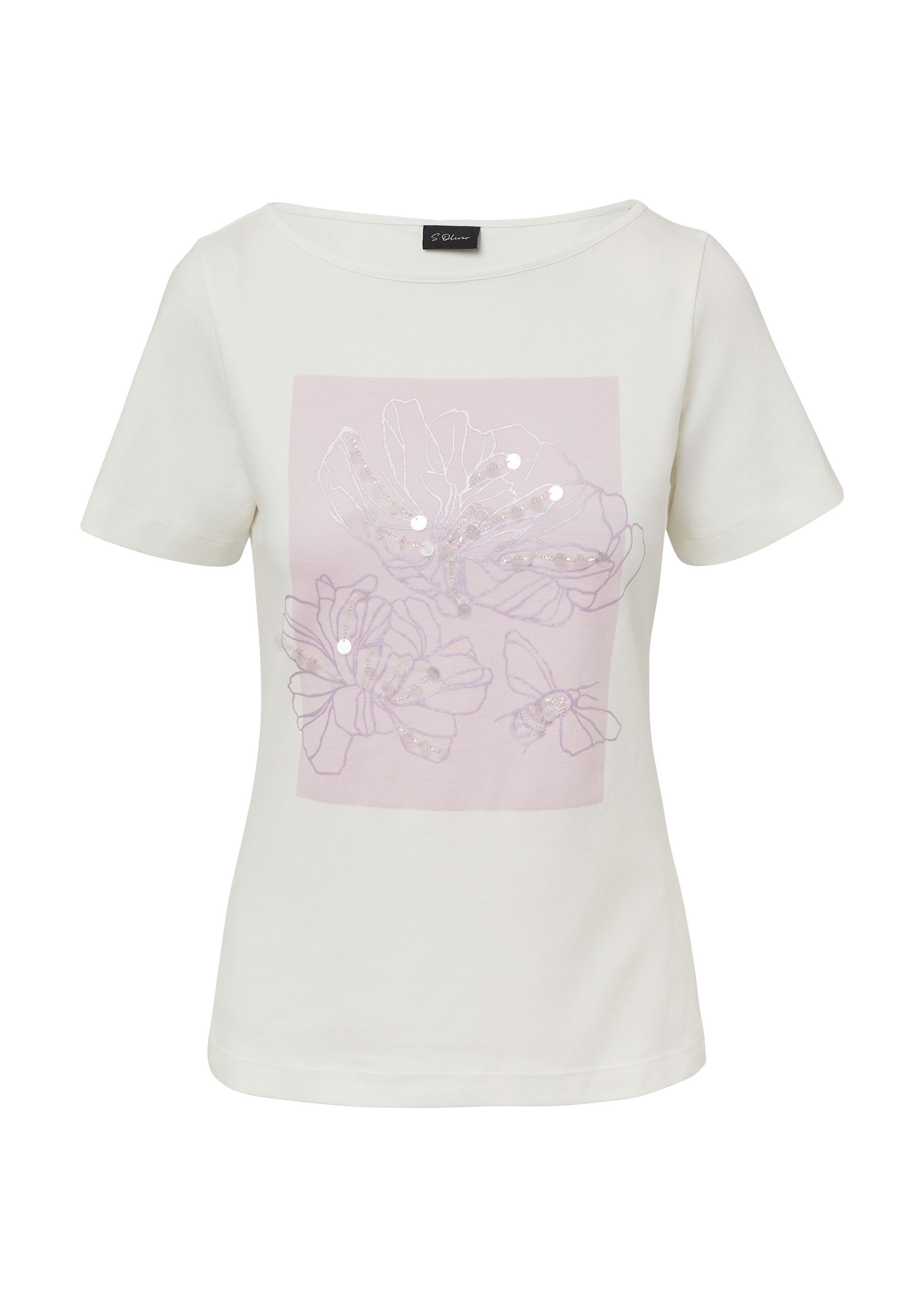 s.Oliver Kurzarmshirt T-Shirt Baumwoll-T-Shirt mit Artwork günstig online kaufen