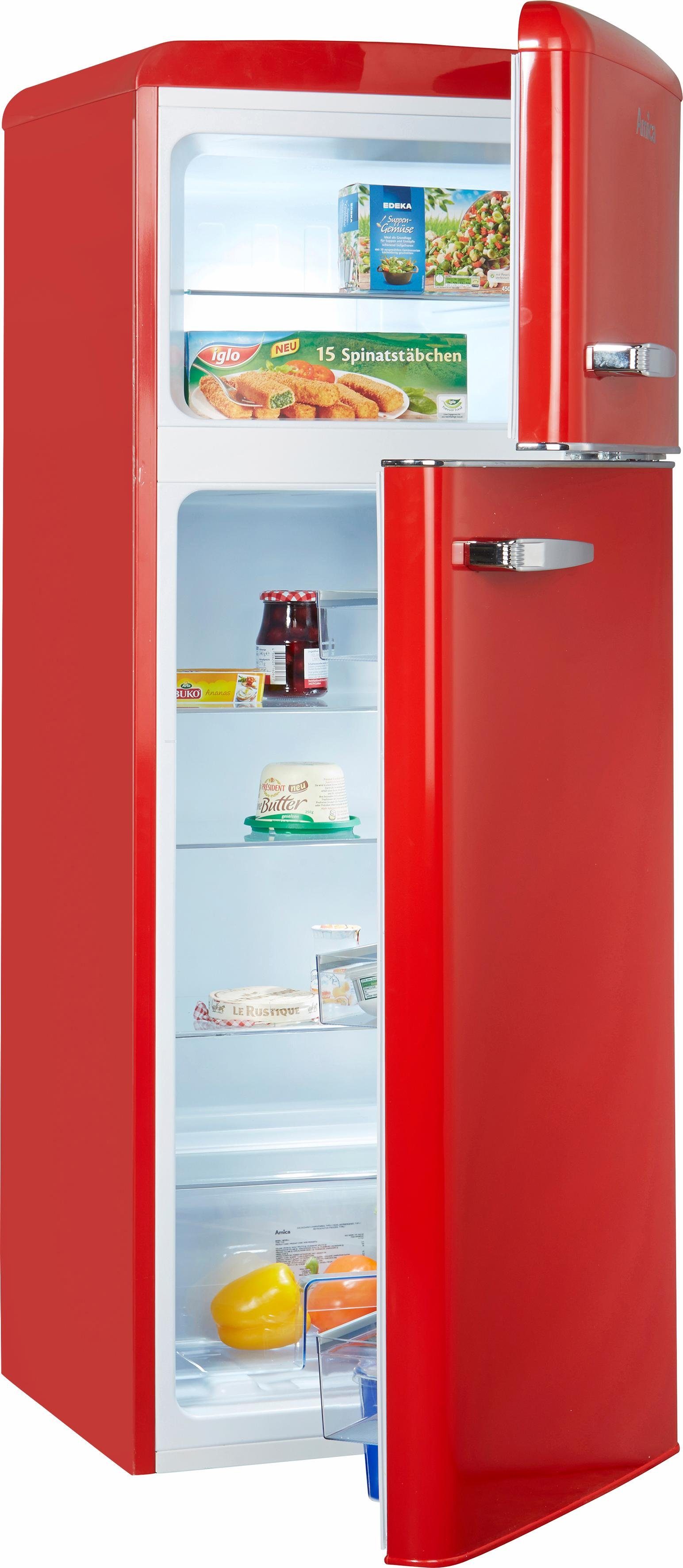 Amica Kühl-/Gefrierkombination 1171101, 144.0 cm hoch, 55.0 cm breit, Retro-Design