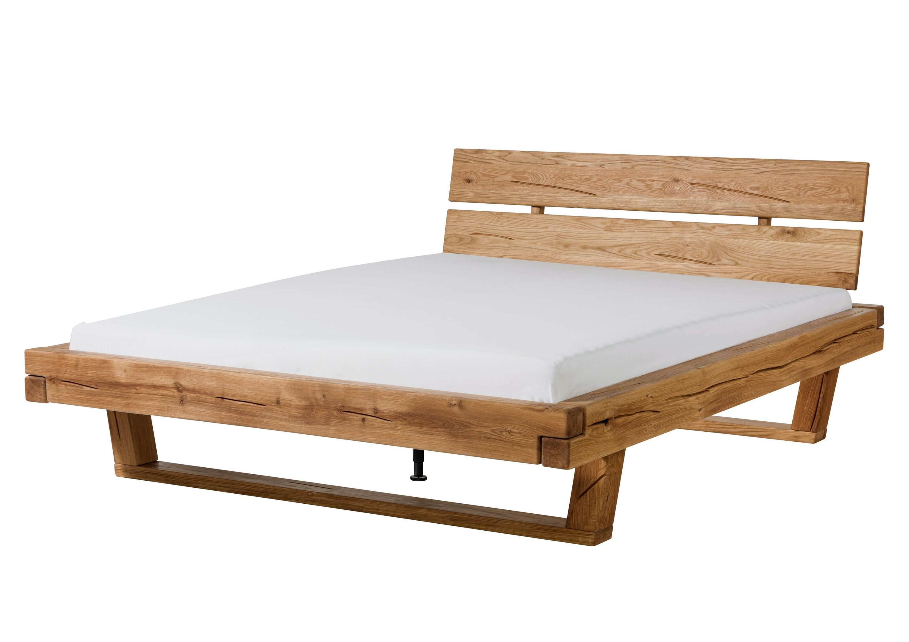 Massivmoebel24 Massivholzbett BALKENMÖBEL (Eiche 160x200x86,5 natur geölt BALKENMÖBEL #102), Eiche 160x200x86,5 natur geölt BALKENMÖBEL #102