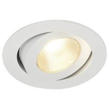 SLV LED Einbauleuchte LED Einbaustrahler Contone, weiß, schwenkbar, 2000K, rund, keine Angabe, Leuchtmittel enthalten: Ja, fest verbaut, LED, warmweiss, Einbaustrahler, Einbauleuchte