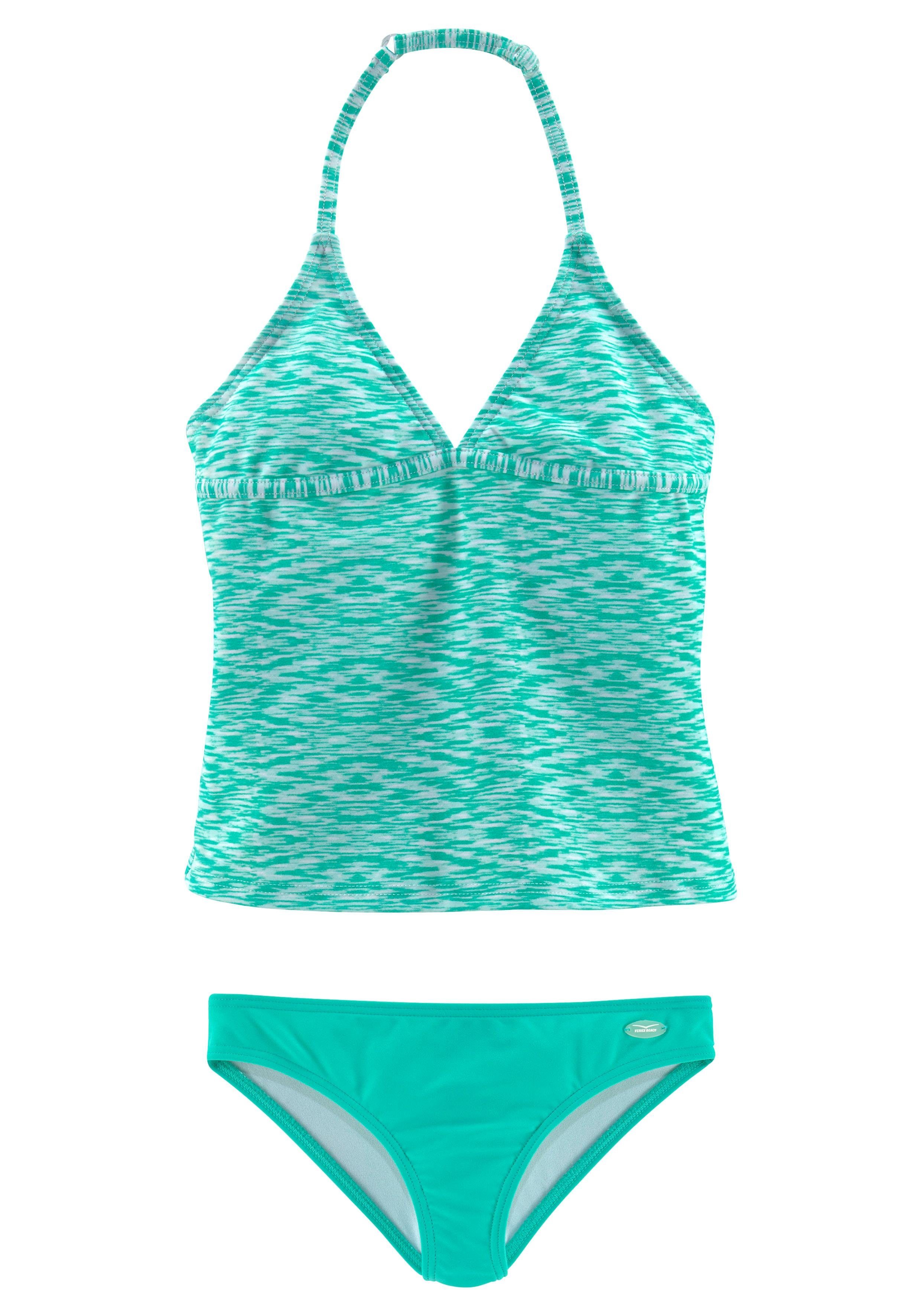 Melange-Optik Tankini in Venice Beach