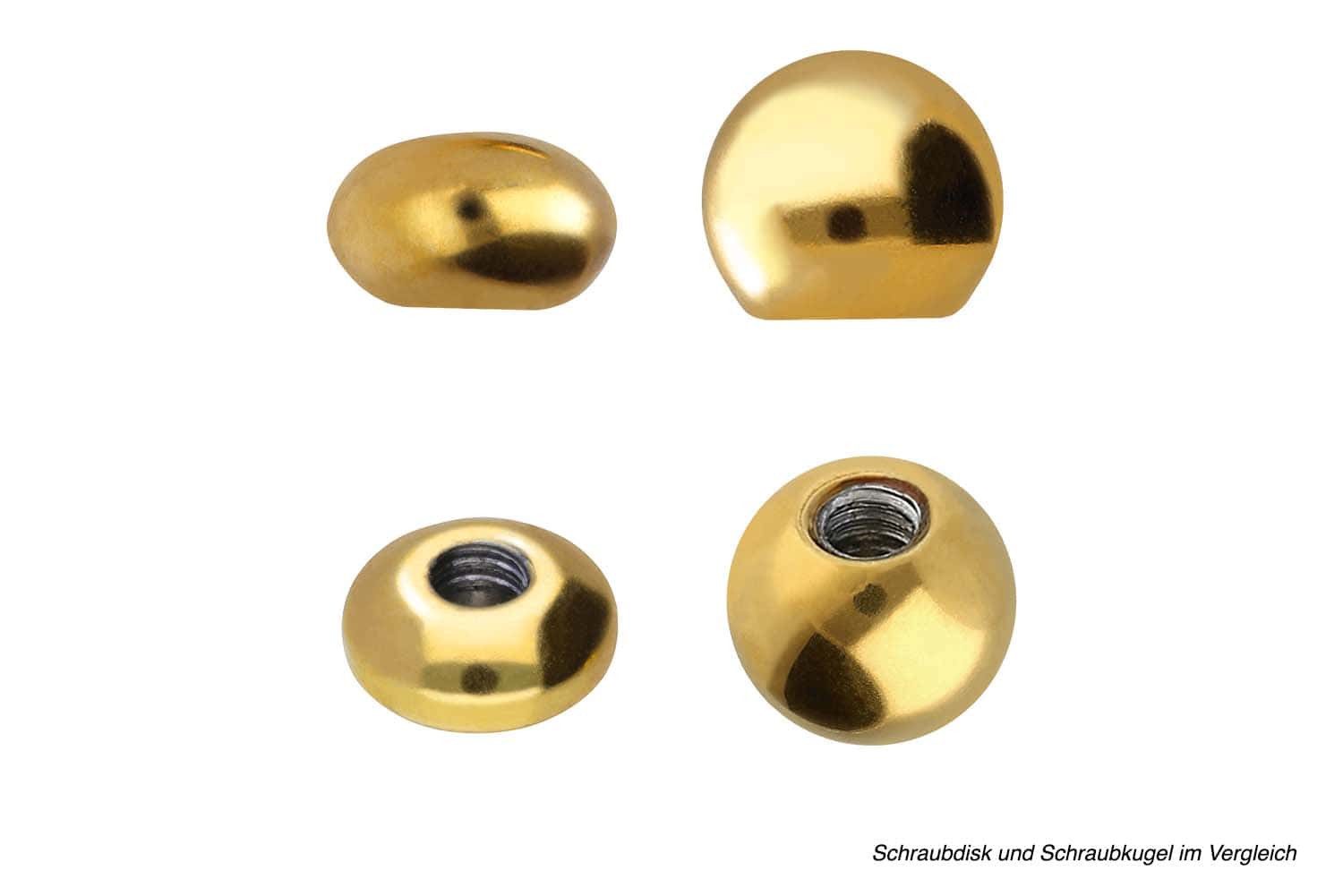 PIERCINGLINE Piercing-Set Chirurgenstahl Schraubdisc FLACH (Schraub-Aufsätze, 1-tlg)