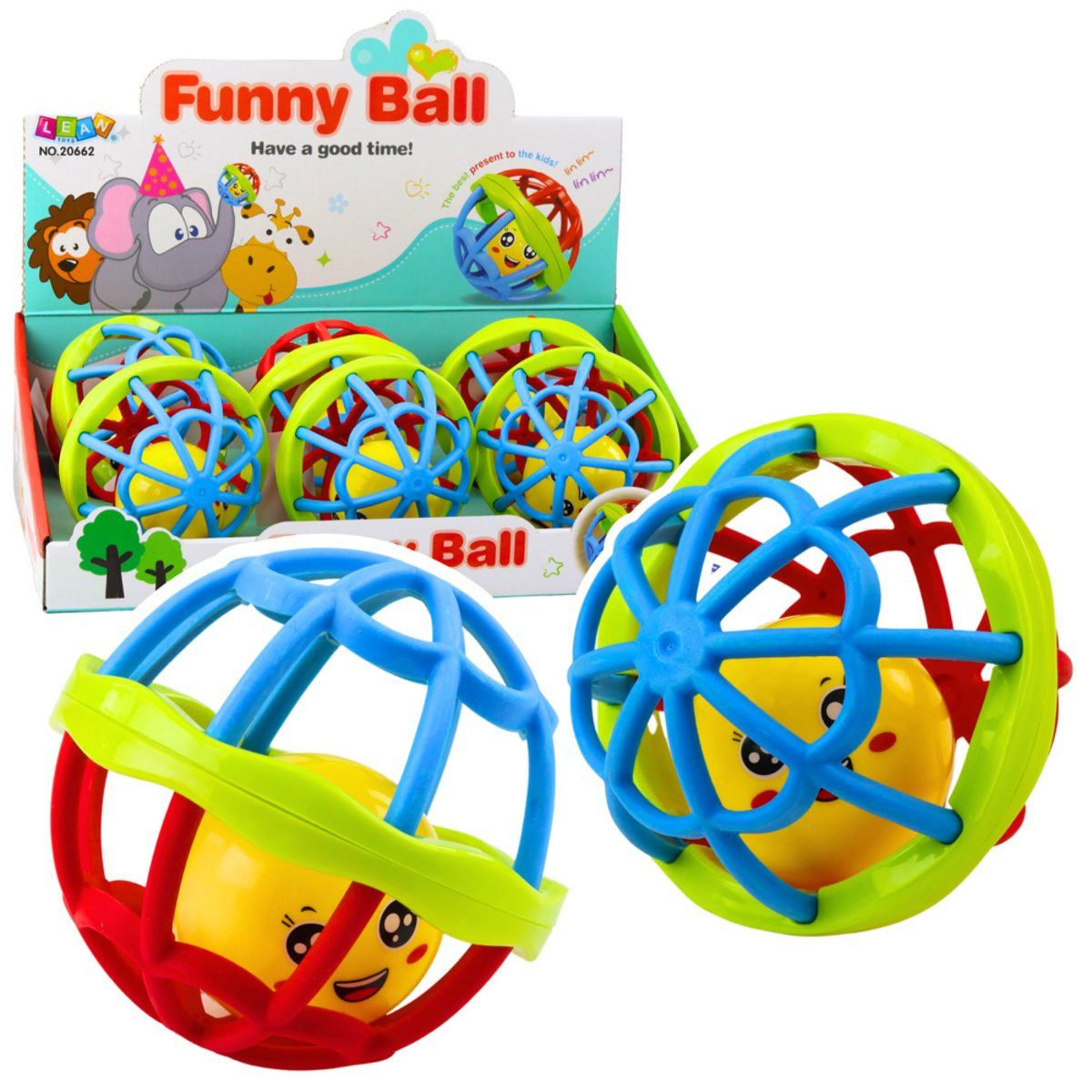 Wisam Lernspielzeug Ball mit Rassel Sensory Gummi Elastisch Bunt