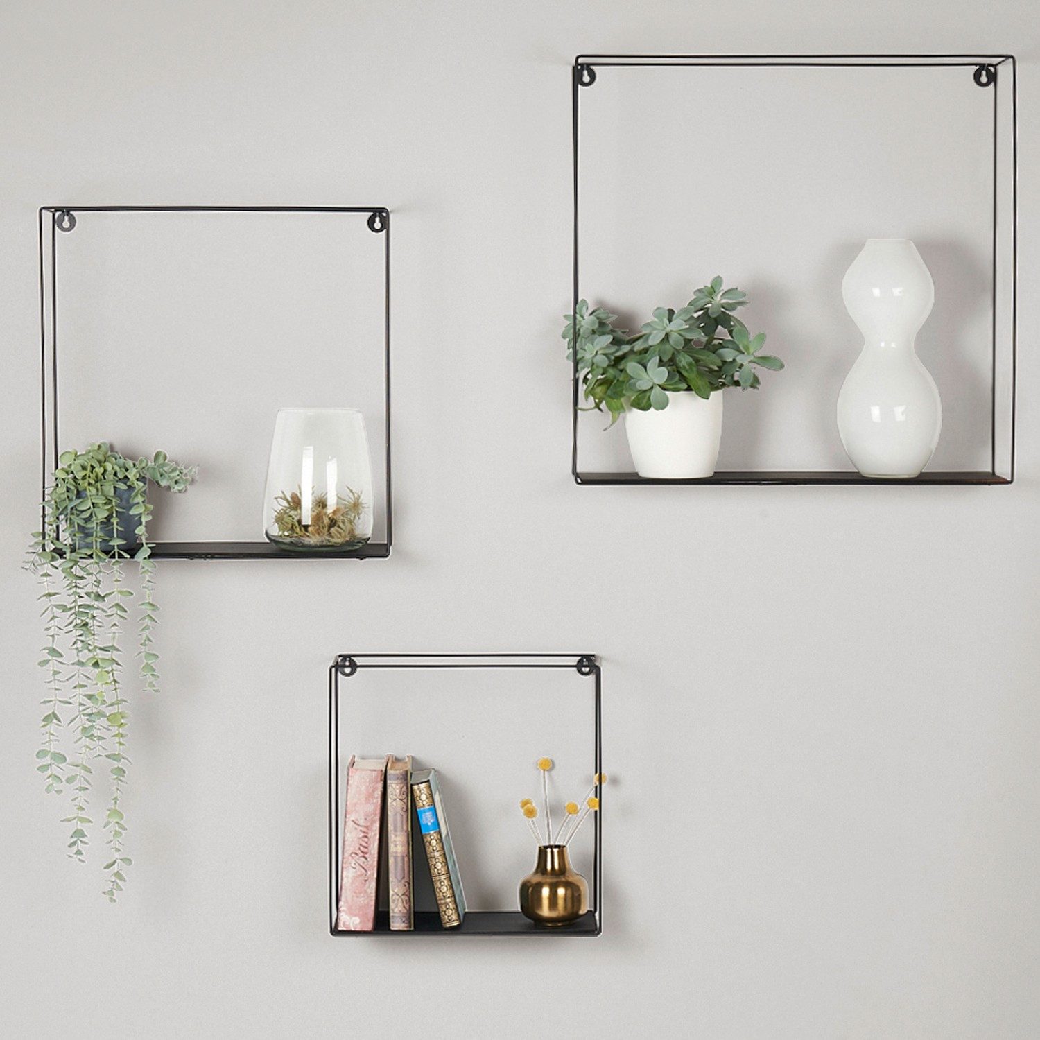 Marrakesch Orient & Mediterran Interior Wanddekoobjekt 3er Set Wandregal Hängeregal aus Metall Boston (3 St), Handarbeit