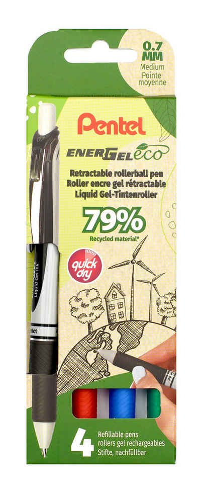 PENTEL Tintenroller Pentel® BL77E-4 Liquid Gel-Tintenroller EnerGel Eco BL77E - 0,35 mm
