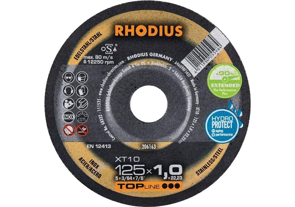 Rhodius Trennscheibe Trennscheibe XT10 D180x1,5mm gekröpft INOX Bohrung 22,23 mm