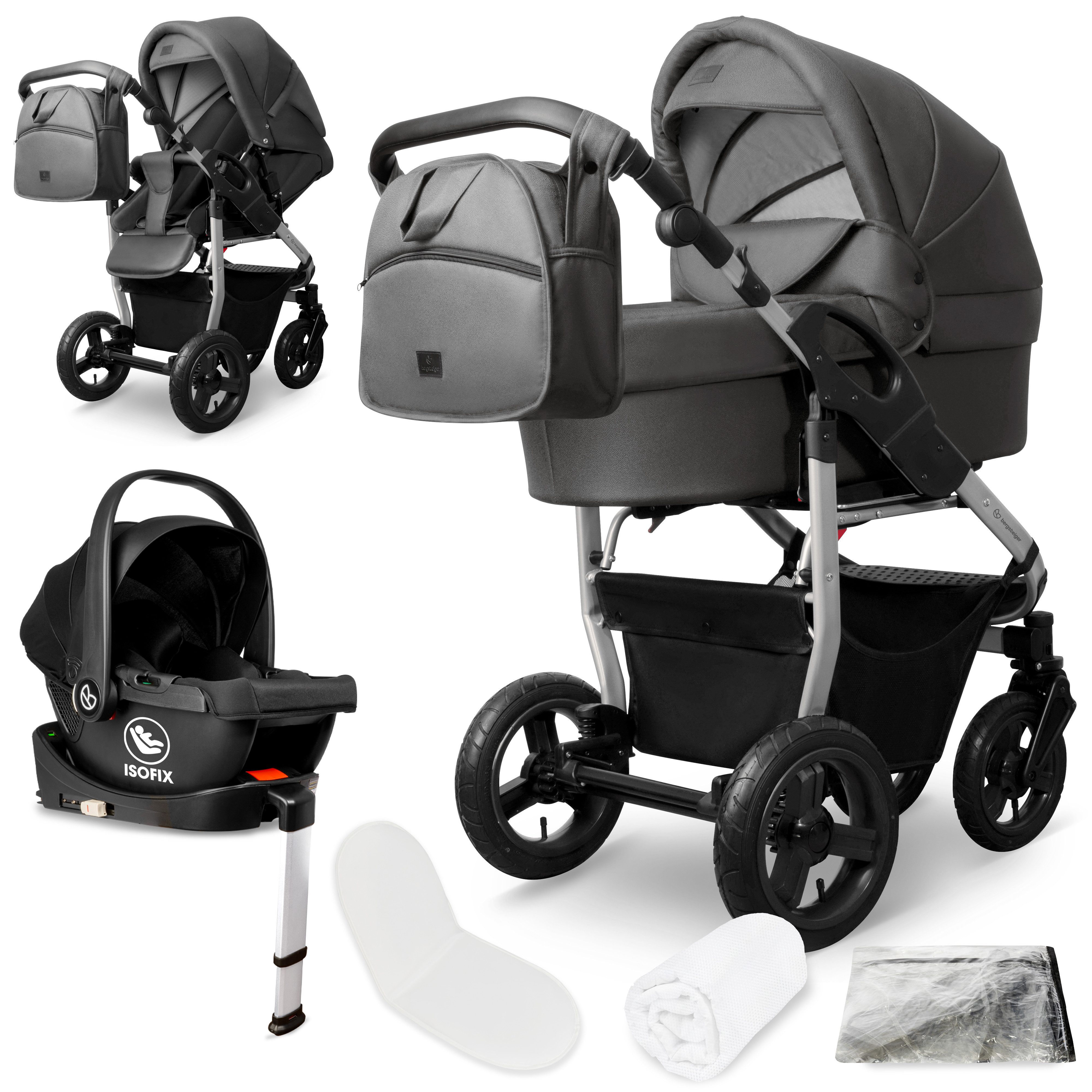 Kombi-Kinderwagen Babywagen Capri 3in1, Kombikinderwagen Komplettset