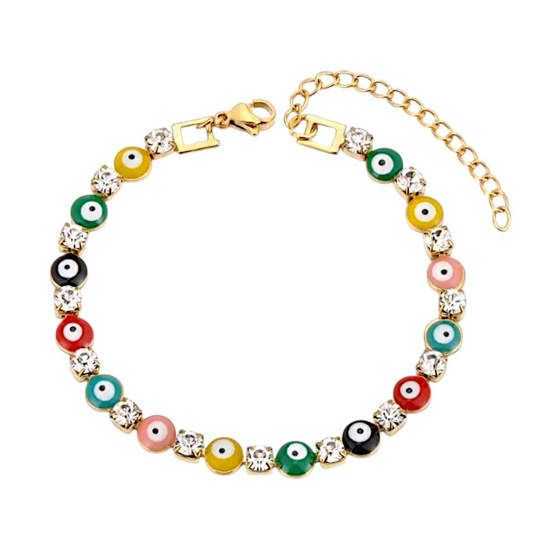 Medusa Accessoires Armband Nazar Rainbow Edelstahl Armband