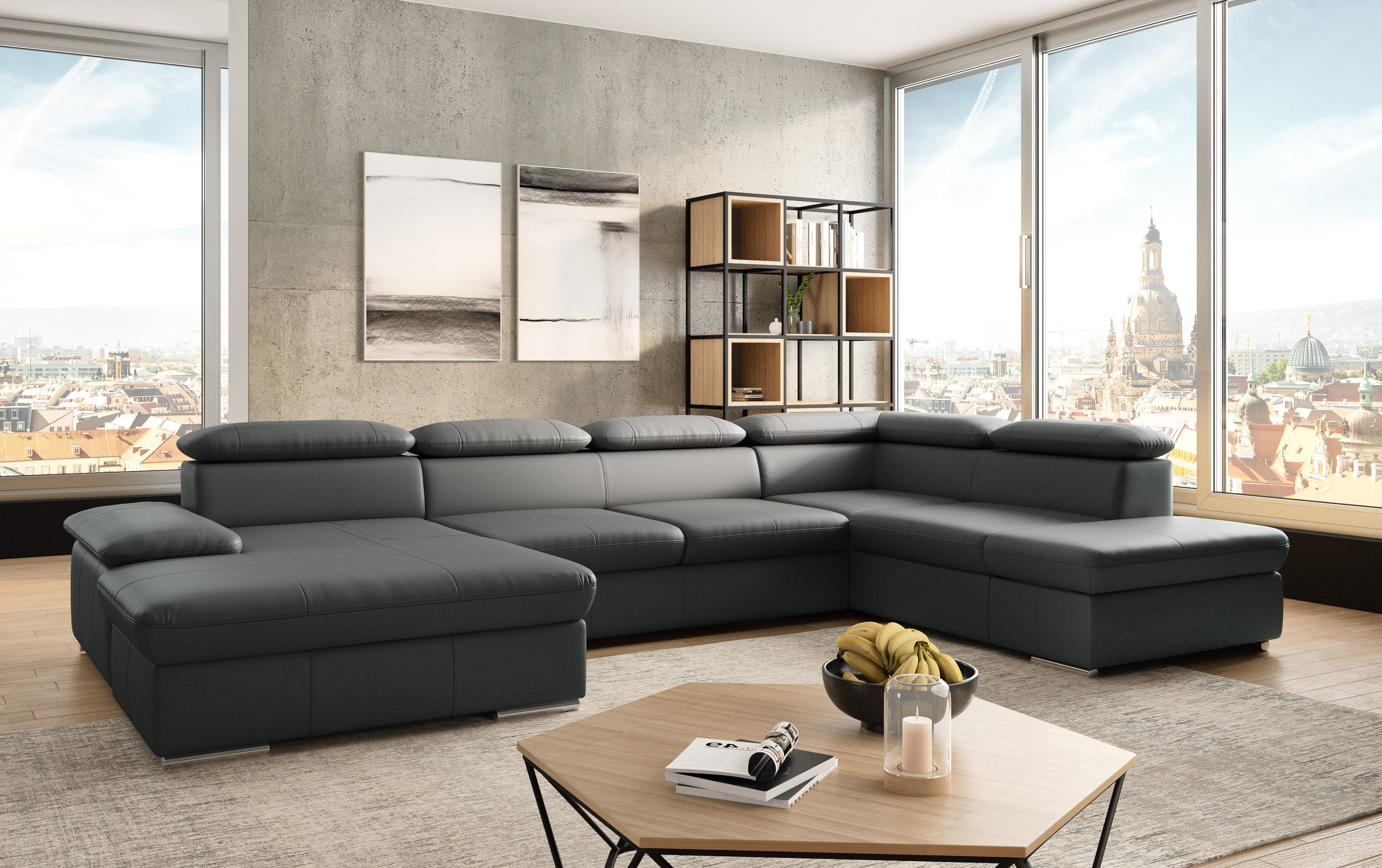 Wohnlandschaft Valantine U-Form, B: 349 cm