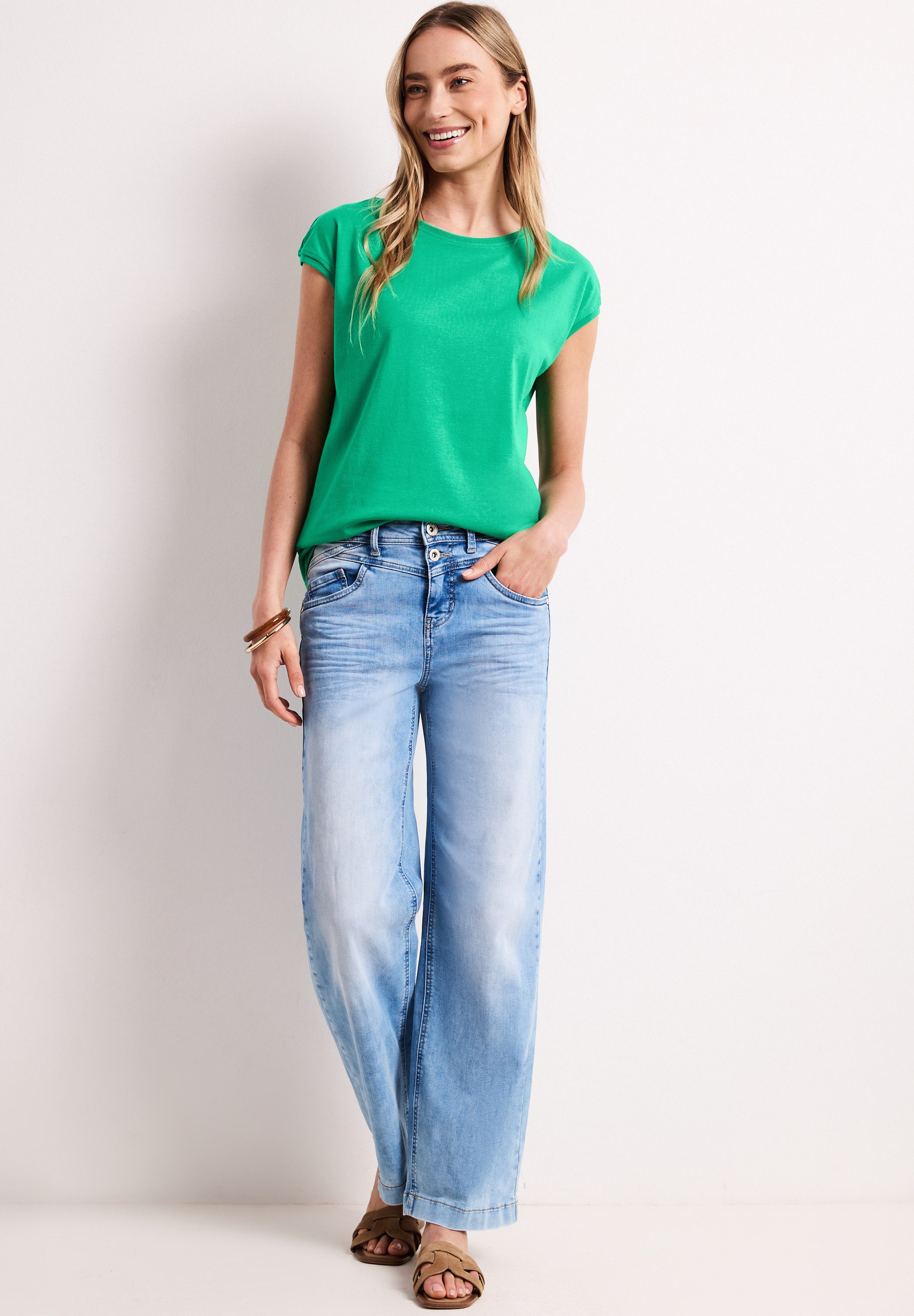 STREET ONE T-Shirt mit U-Boot-Ausschnitt