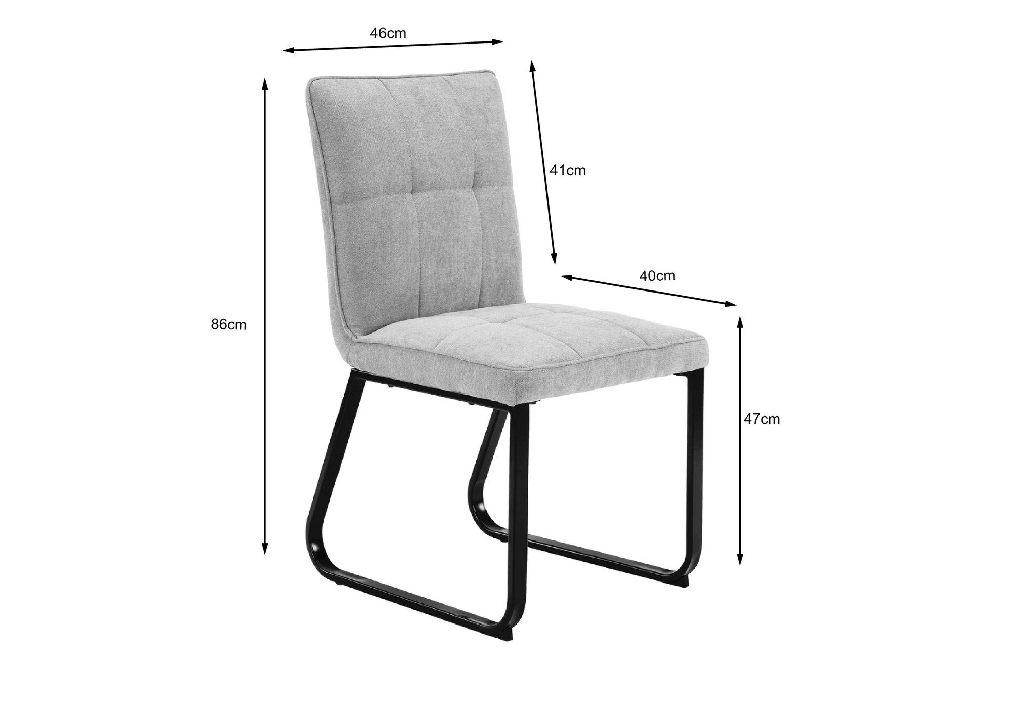 möbelando Stuhl aus Abmessungen TALEA grau. cm in (2er-Set), (BxHxT) Microfaser 47x88x59