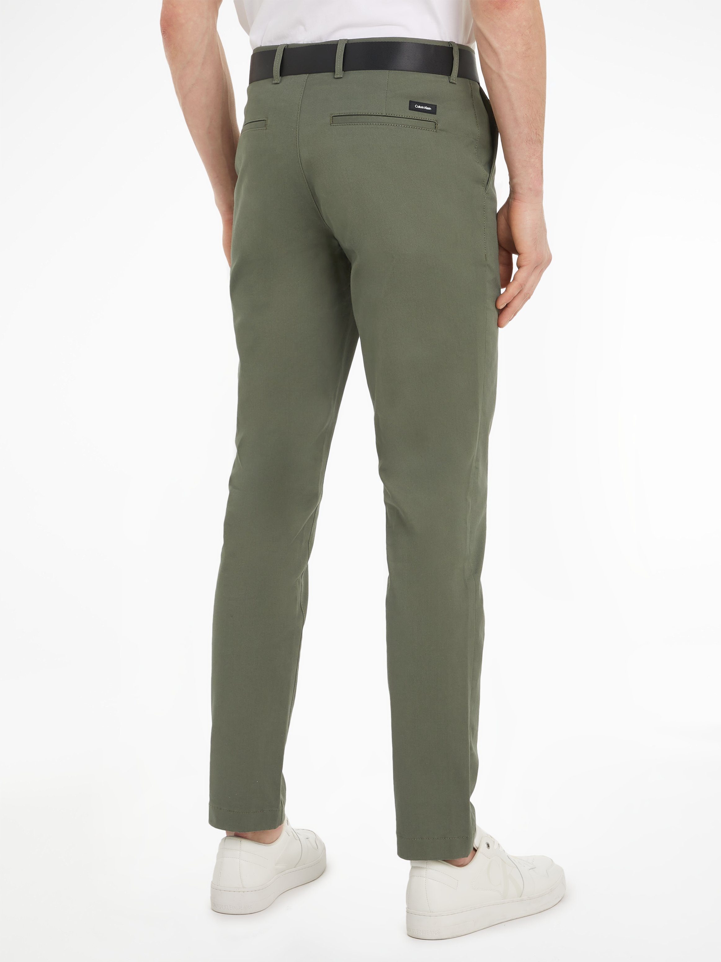 Calvin Klein TWILL mit MODERN Stoffhose CHINO SLIM Markenlabel