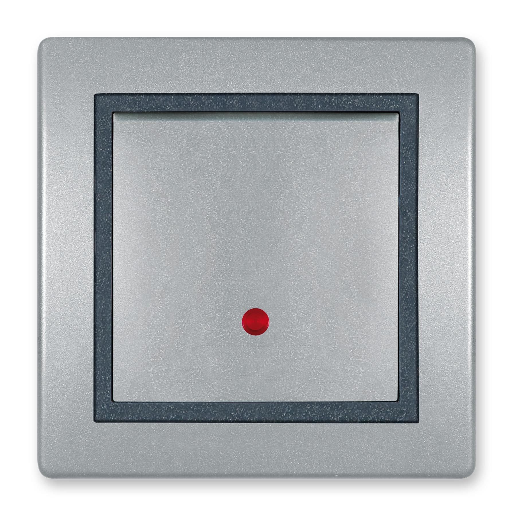 Aling Conel Lichtschalter Prestige Line Wechselschalter mit Glimmlampe Silber (Packung), VDE-zertifiziert