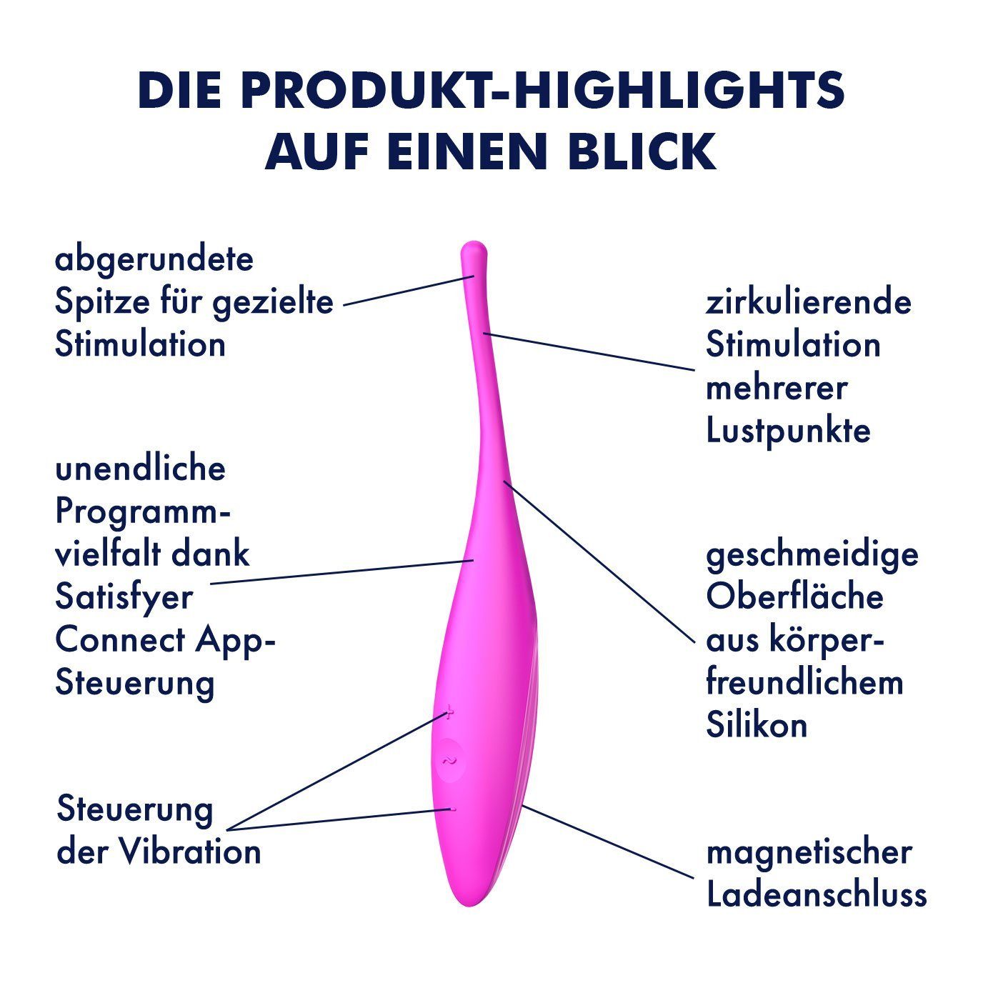 Satisfyer - Connect pink Vibrator wasserdicht App', 'Twirling Joy Auflege-Vibrator Tip Satisfyer