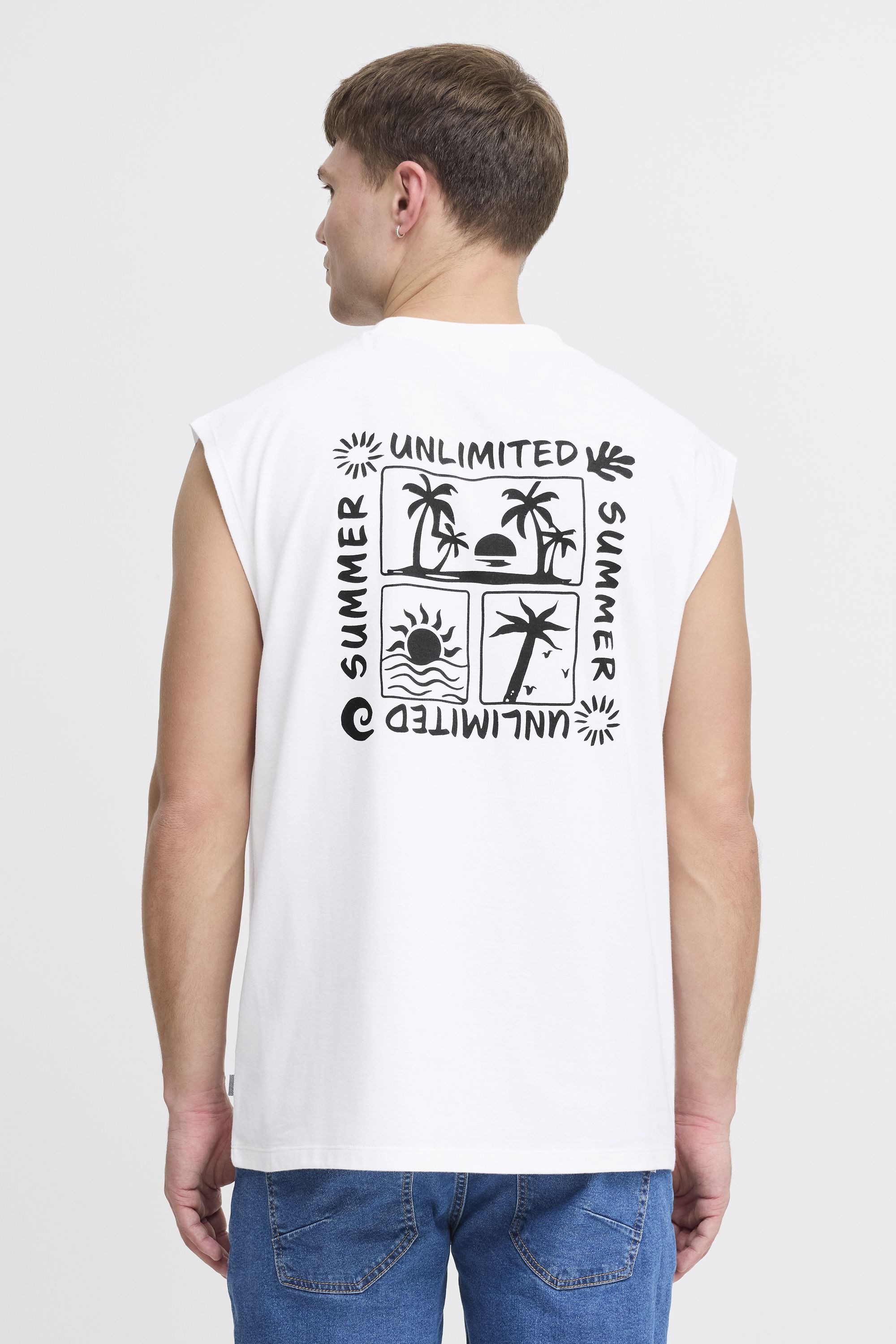 !Solid Rundhalsshirt SDOlav Lässiges Tanktop mit Backprint