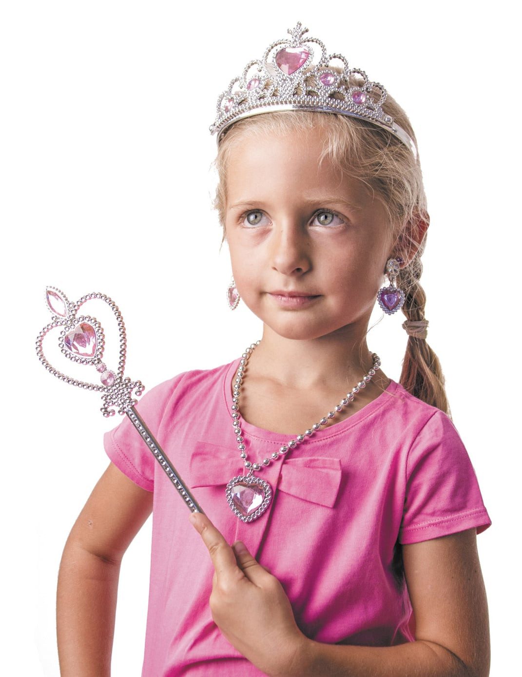 PartyPro Kostüm Mädchen Accessoires-Set Prinzessin rosa