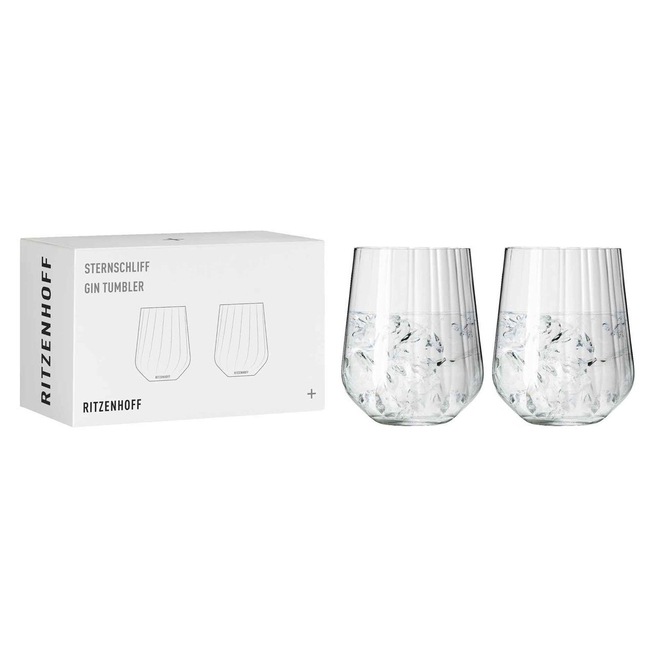 Kristallglas Sternschliff Tumbler Dekomiro 4er, Tumbler-Glas Dekomiro Ritzenhoff Gin