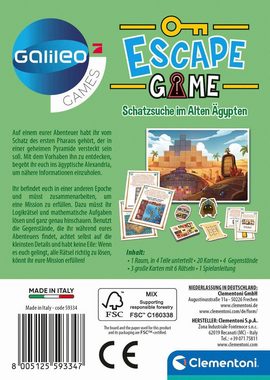 Clementoni® Spiel, Detektivspiel Galileo, Escape Game Schatzsuche im Alten Ägypten, Made in Europe; FSC® - schützt Wald - weltweit