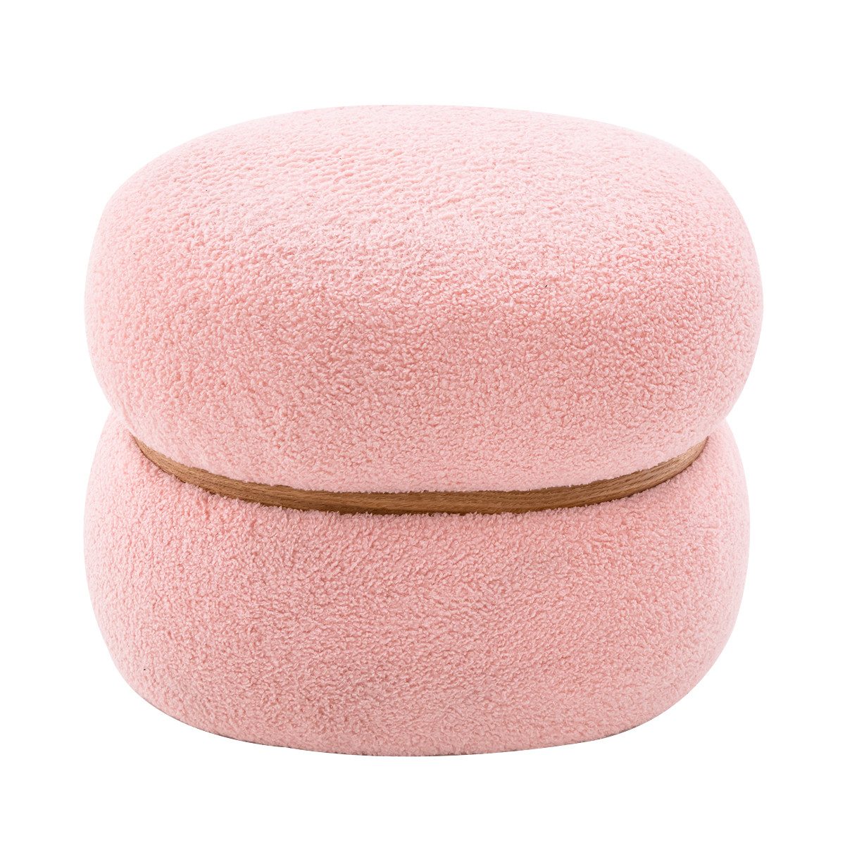 COSTWAY Стулья, Oval, gepolstert, Fußhocker, 300kg, 44 x 35 x 35 cm, rosa