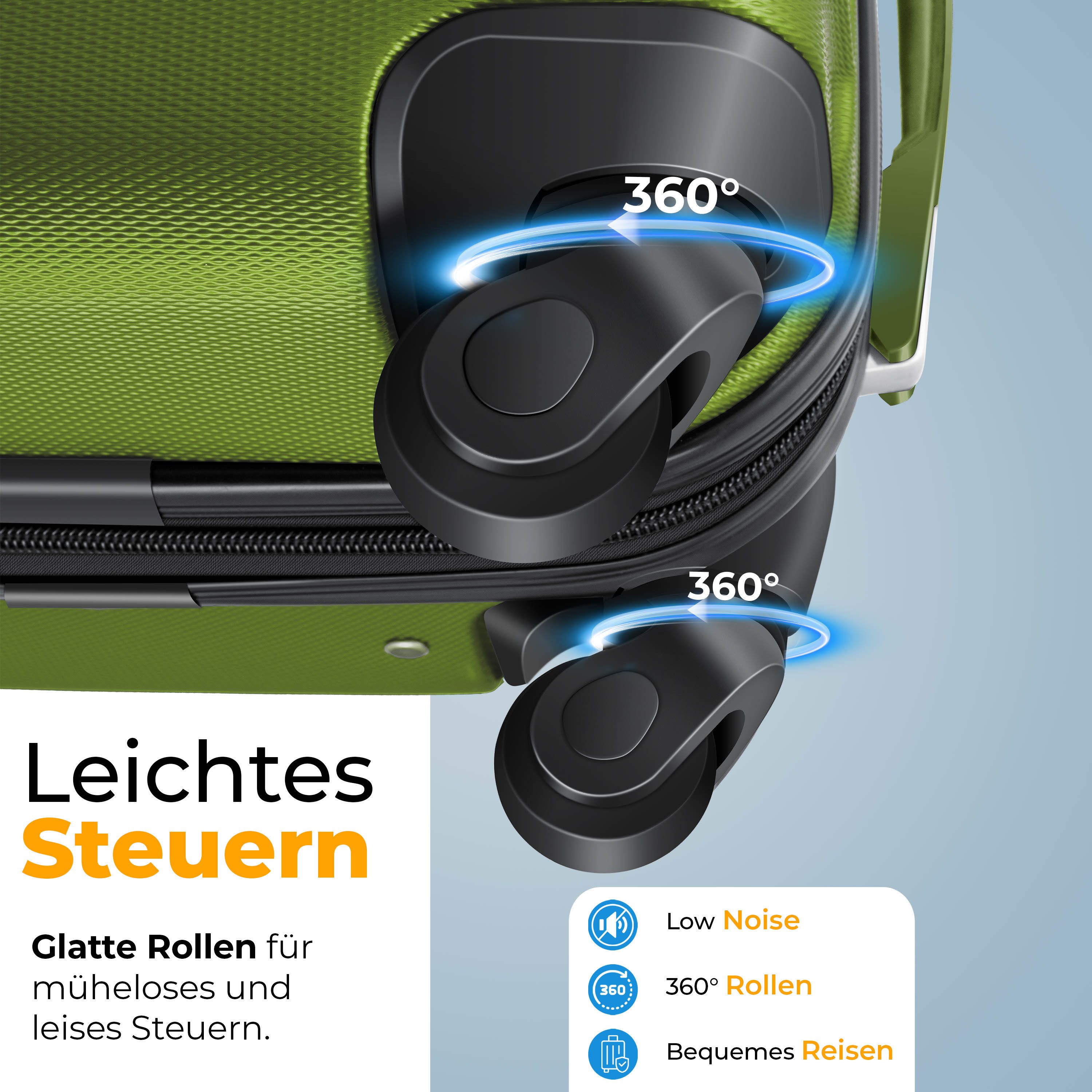 KESSER Kofferset, 4 Rollen, (3 tlg), 3tlg. Hartschalenkofferset Hartschalenkoffer Reisekoffer Set