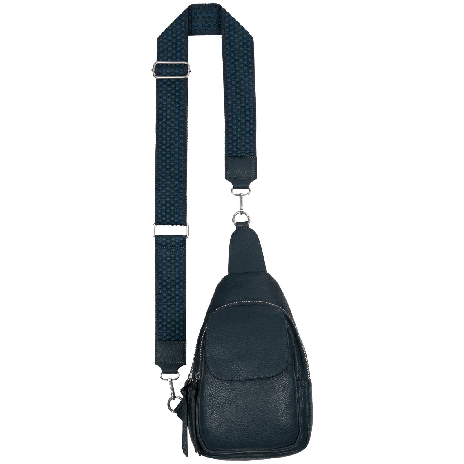 EAAKIE Umhängetasche Brusttasche Umhängetasche Schultertasche Cross Body Bag Kunstleder, als Schultertasche, CrossOver, Umhängetasche tragbar LAKE BLUE