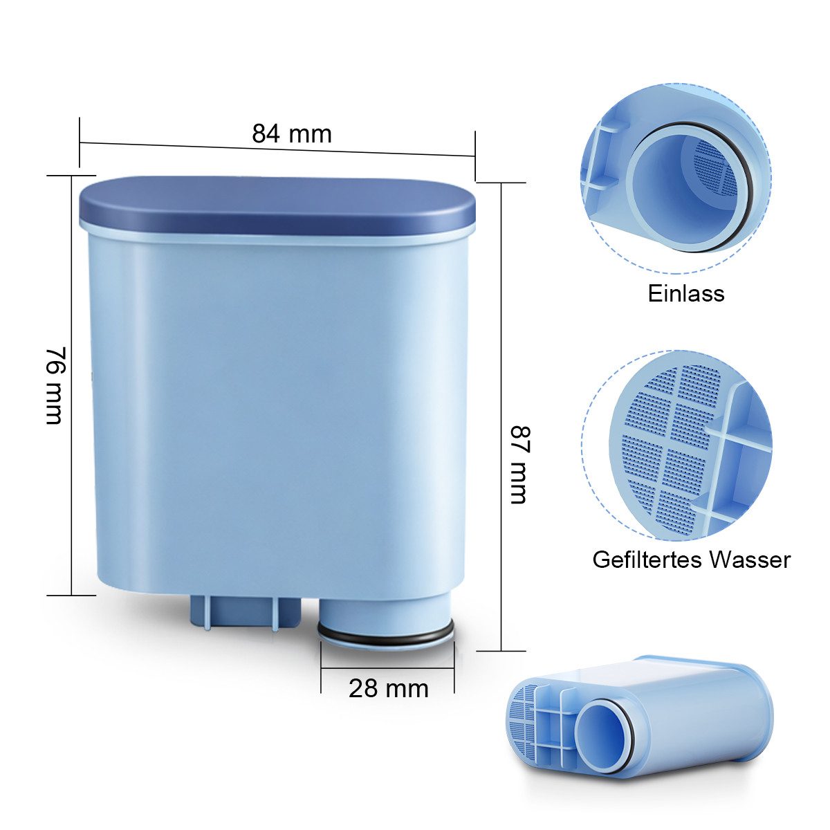 Filswa Wasserfilter für Philips Saeco AquaClean CA6903/22,Filter Kaffeevollautomat, Zubehör für Philips AquaClean Filter CA6903/00, CA6903/01, CA6903/99, CA6903-00, CA6903-01, CA6903-99, CA6903 Kartuschen. Kompatibel mit Philips 1200, 2200, 3200, 5400 series., Reduziert den Chlorgehalt im Wasser.