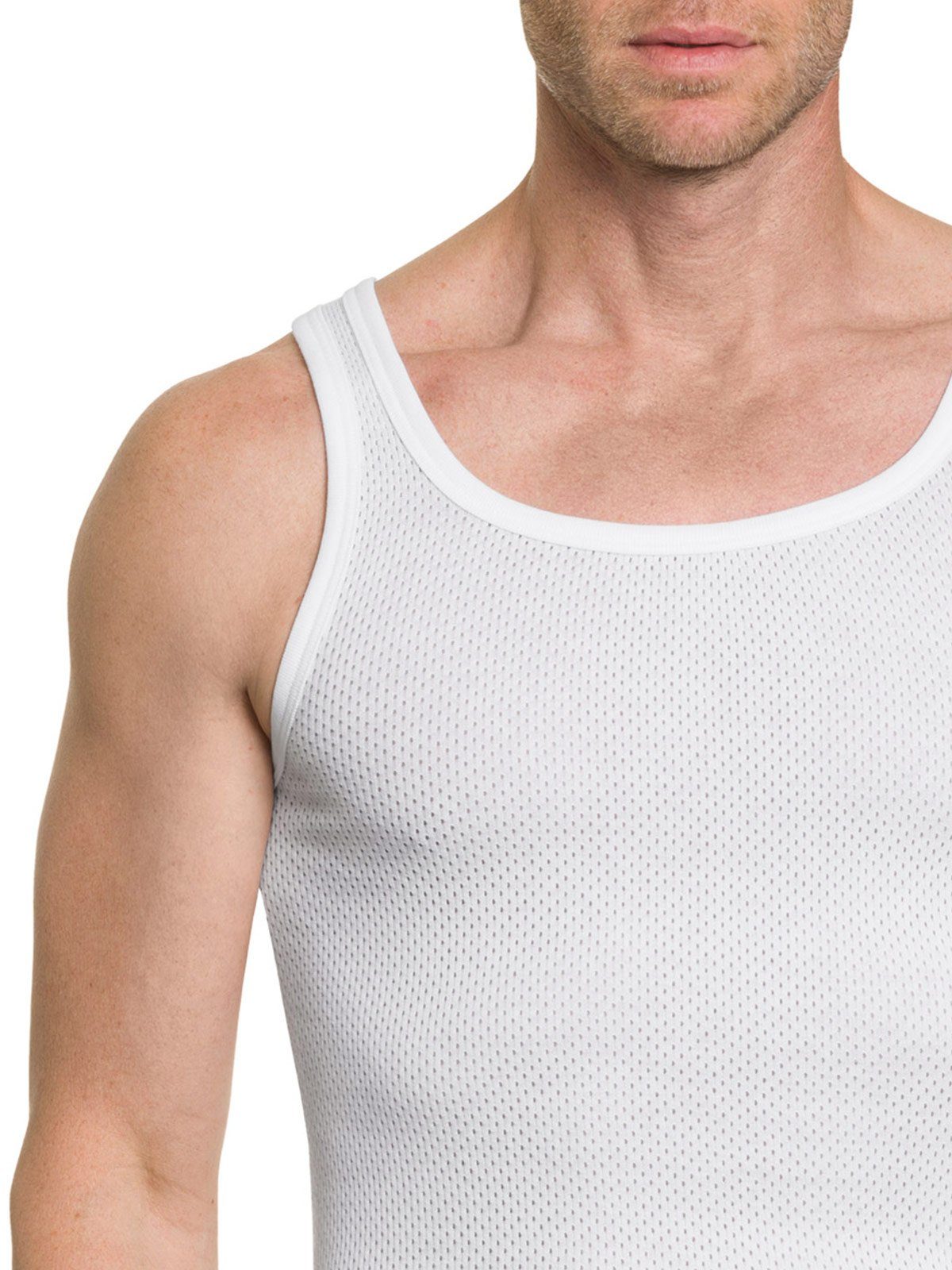 Achselhemd hohe Unterhemd Herren Markenqualität 1-St) Lufttrikot (Stück, KUMPF