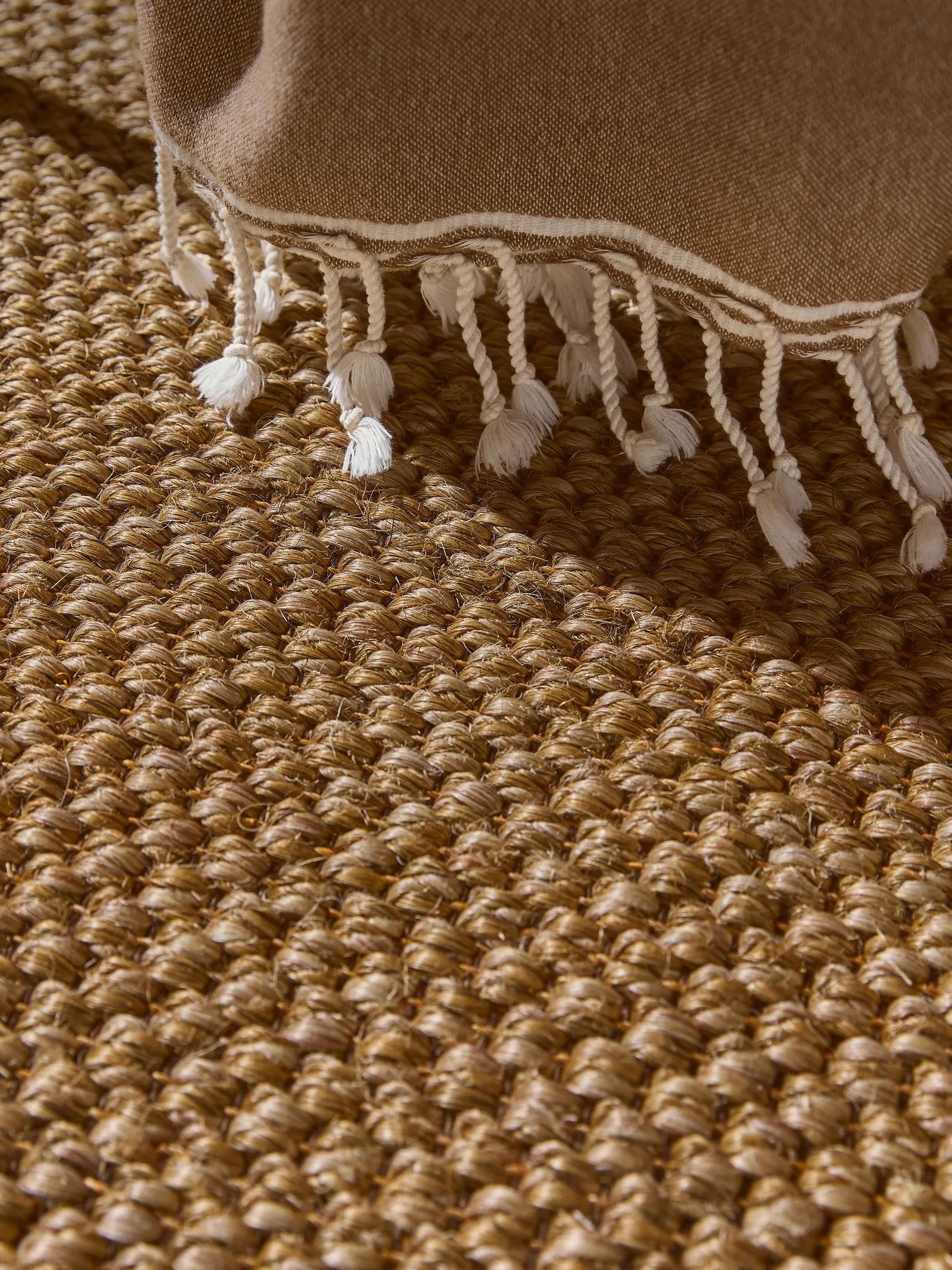 benuta Sisalteppich Greta, quadratisch, Höhe: 5 mm, 100% Sisal Naturfaser, Teppich Wohnzimmer, Esszimmer, Schlafzimmer