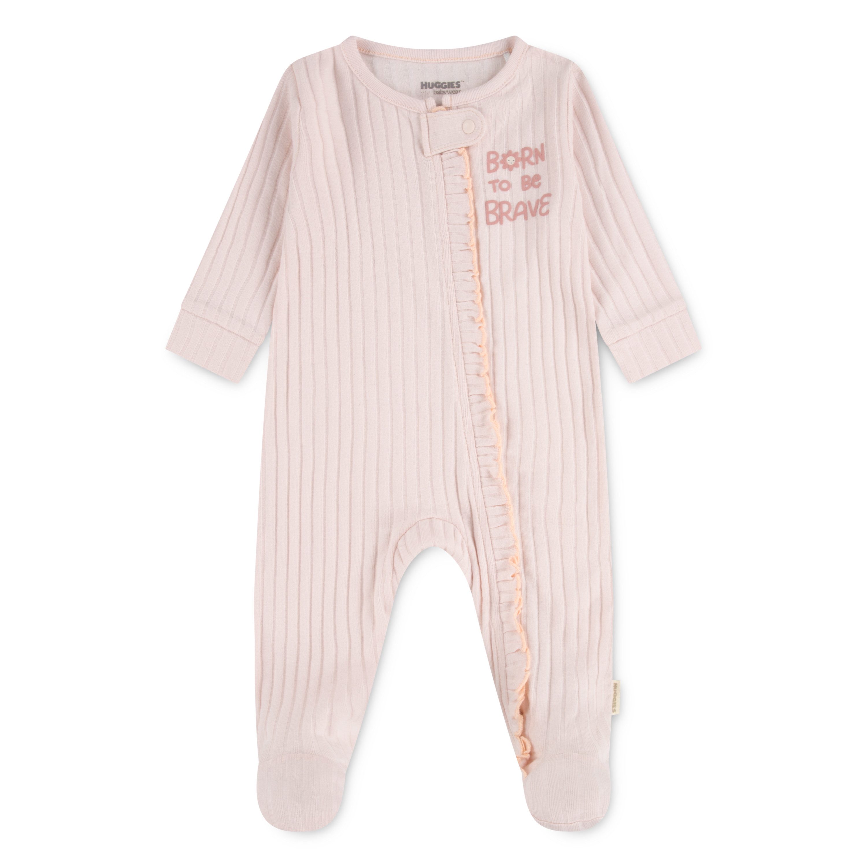 HUGGIES babywear Повзунки HUGG FOOTED COVERALL mit Rüschenbesatz