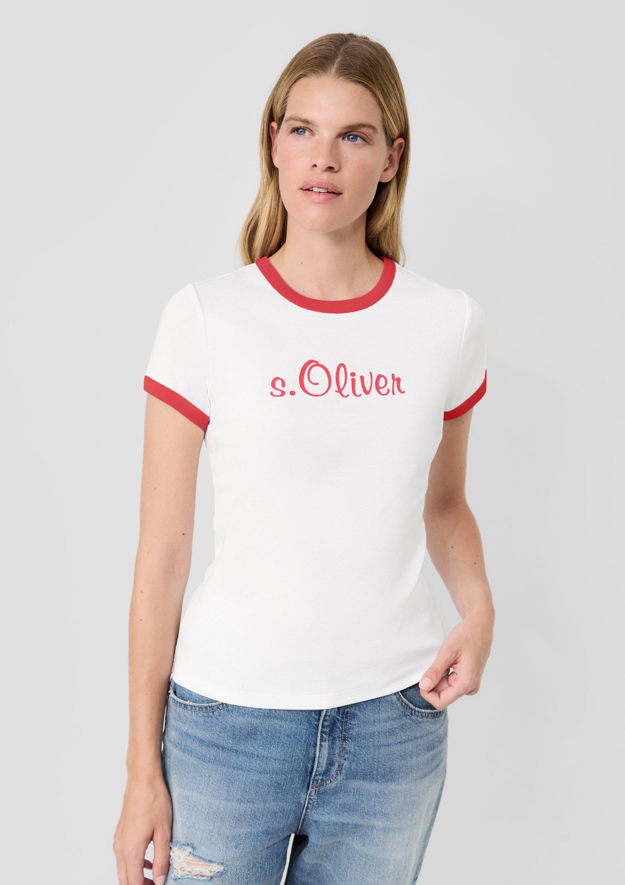 s.Oliver Kurzarmshirt T-Shirt s.Oliver x Heidi Klum: Slim Fit T-Shirt mit Logo
