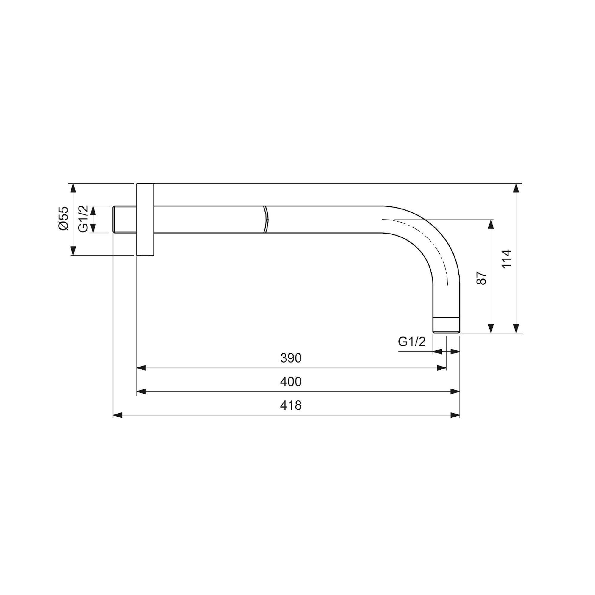 Ideal Standard Brausearm Brausearm Wandanschluss IDEALRAIN 400 mm B9445AA