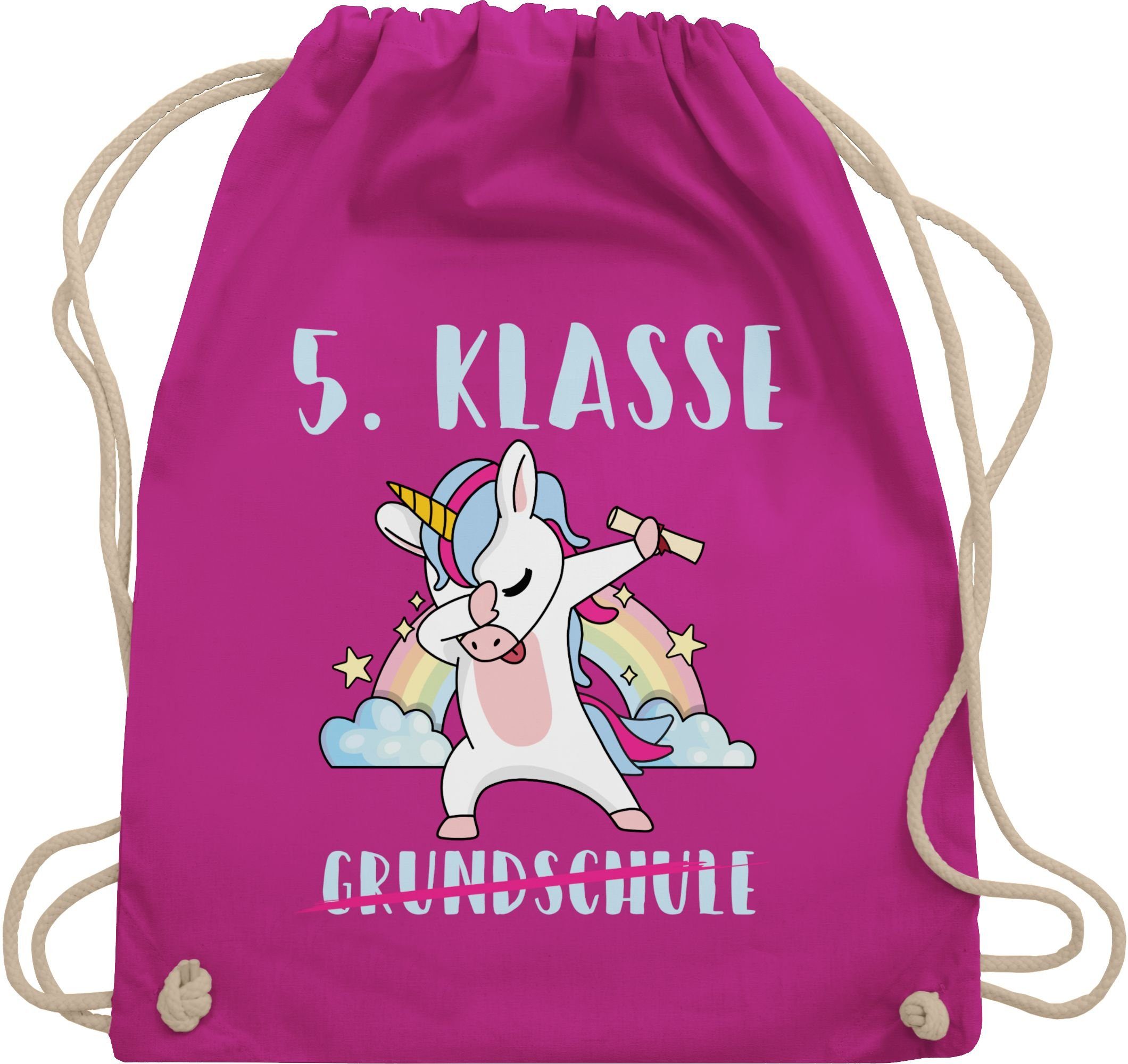 Shirtracer Turnbeutel Grundschule 5. Klasse Einhorn, Schulanfang & Einschulung Geschenk Turnbeutel