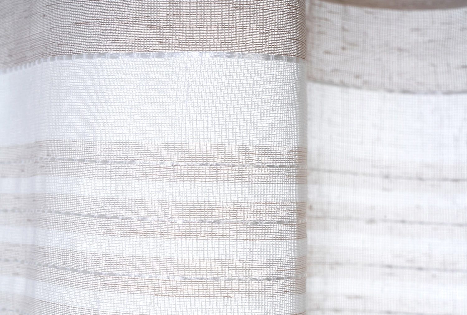 Home4You Scheibengardine, 140 x 50 cm, Taupe, Weiß, Polyester, (1 St), Ösen günstig online kaufen