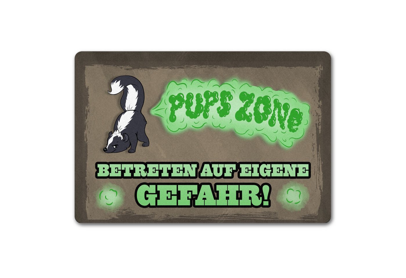 speecheese Fußmatte Pups Zone Betreten auf eigene Gefahr Fußmatte in 40x60 cm ohne Rand