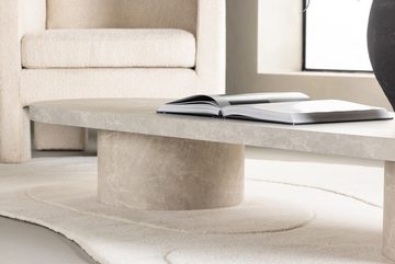 BOURGH Couchtisch NARVIK Sofa Tisch 25x190x60cm - Wohnzimmertisch beige Marmor Optik (1-St)