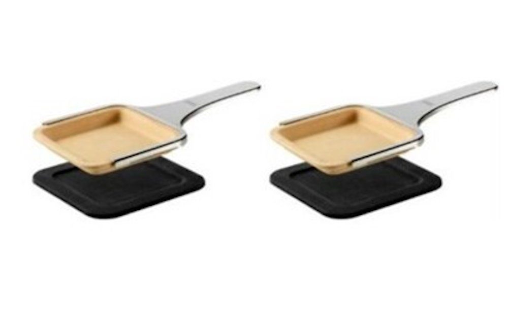 Stöckli Raclettepfännchen STÖCKLI Pizza Grill Keramikschalen für Mini Pizza auf Stein Set