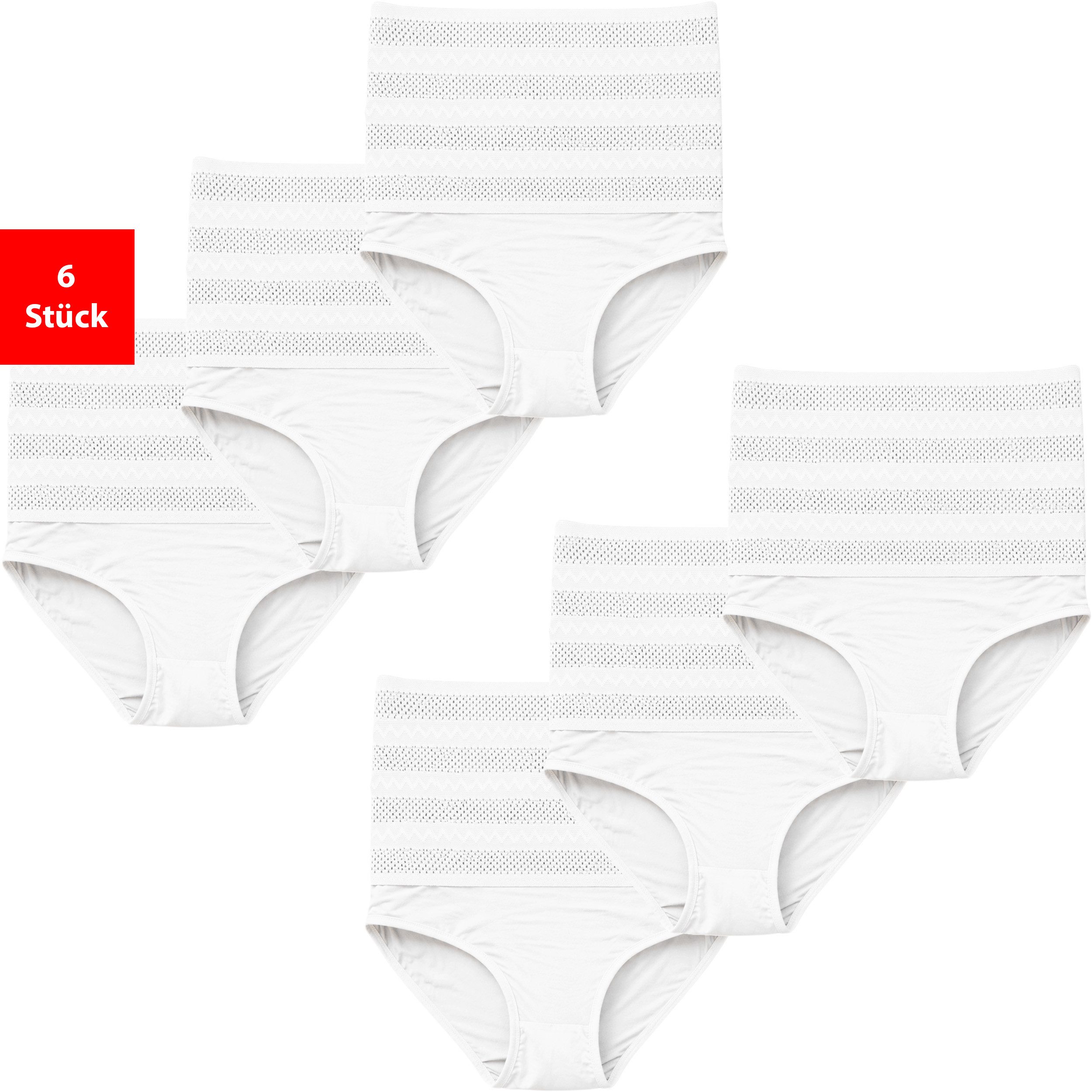 Fashionschmiede Shapingslip Shapewear Damen Unterwäsche Bauchweg 3er-6er Pack Shape Slips (Set, 6-St., 6er-Pack) Modellierung von Bauch und Taille, extra hoch