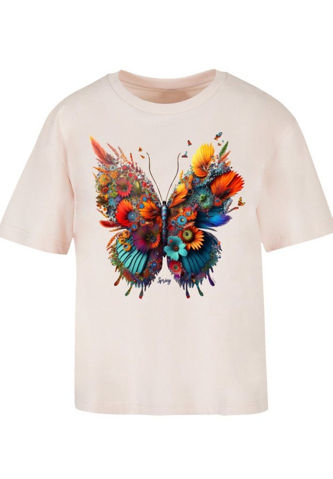 F4NT4STIC T-Shirt Schmetterling Blume Print, Fällt weit aus, bitte eine  Größe kleiner bestellen