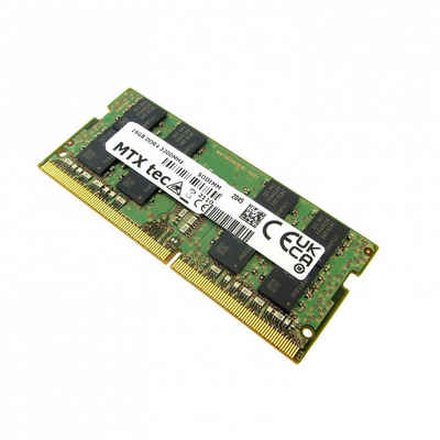 MTXtec »16GB DDR4-3200MHz PC4-25600 2Rx8 1024Mx8 16Chip 260pin CL22 1.2V SODIMM« Laptop-Arbeitsspeicher