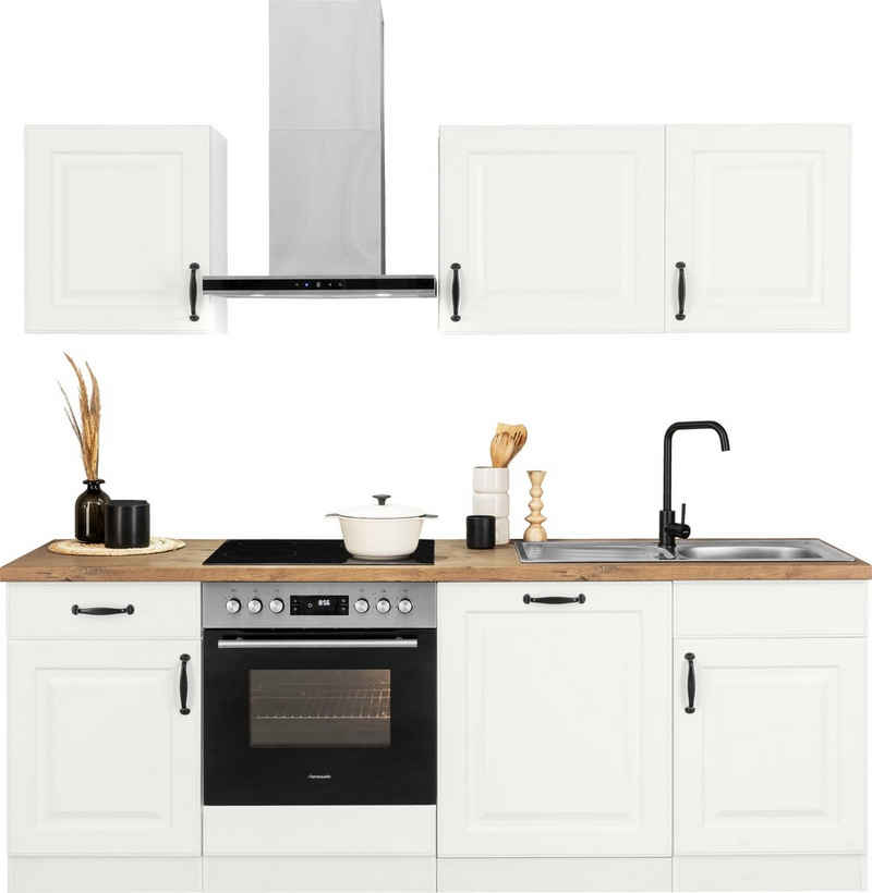 wiho Küchen Küchenzeile »Erla«, mit Hanseatic-E-Geräten, Breite 220 cm, extra kurze Lieferzeit