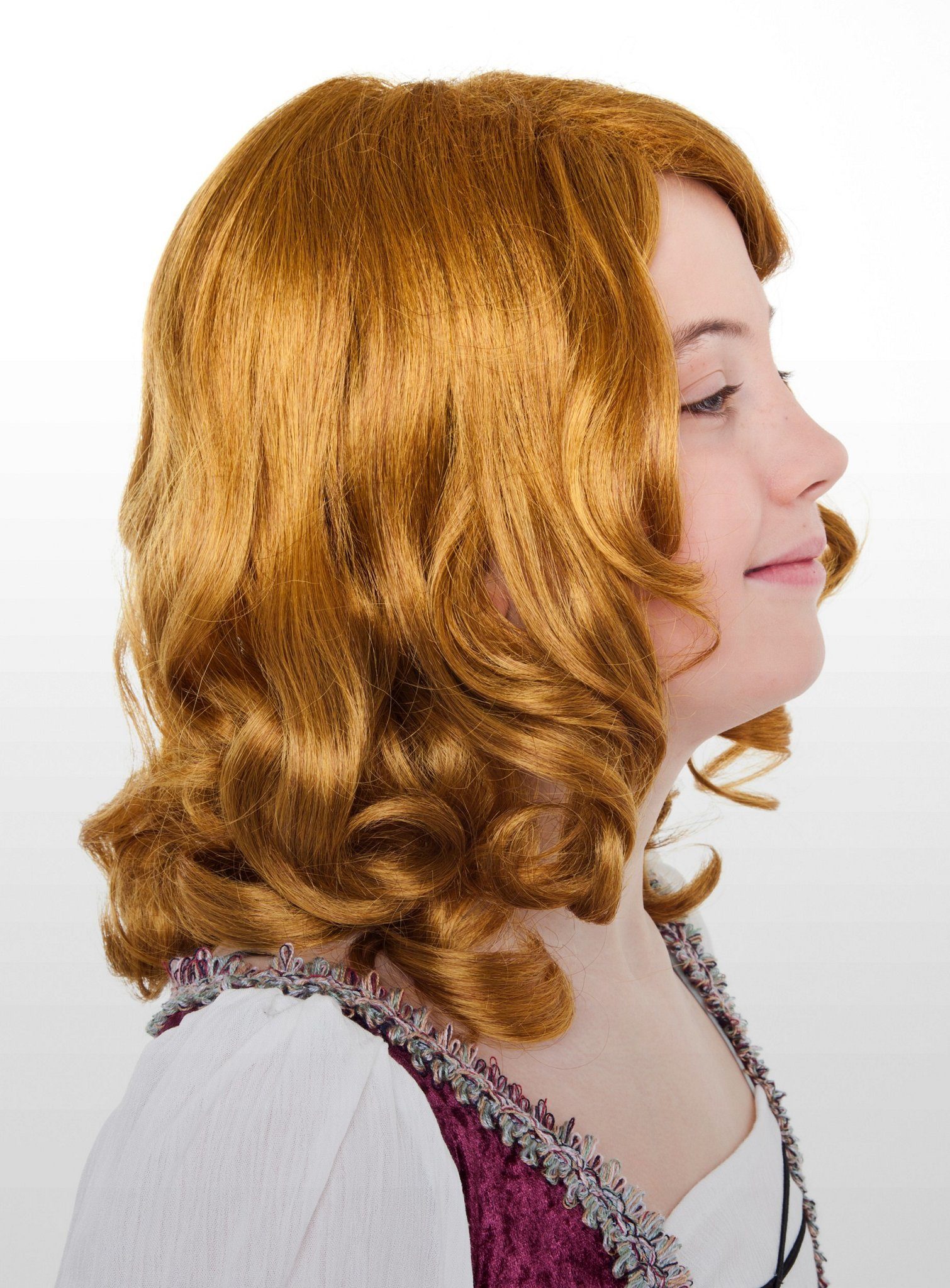 Maskworld Kostüm-Perücke Schulterlange Kinderperücke rotblond