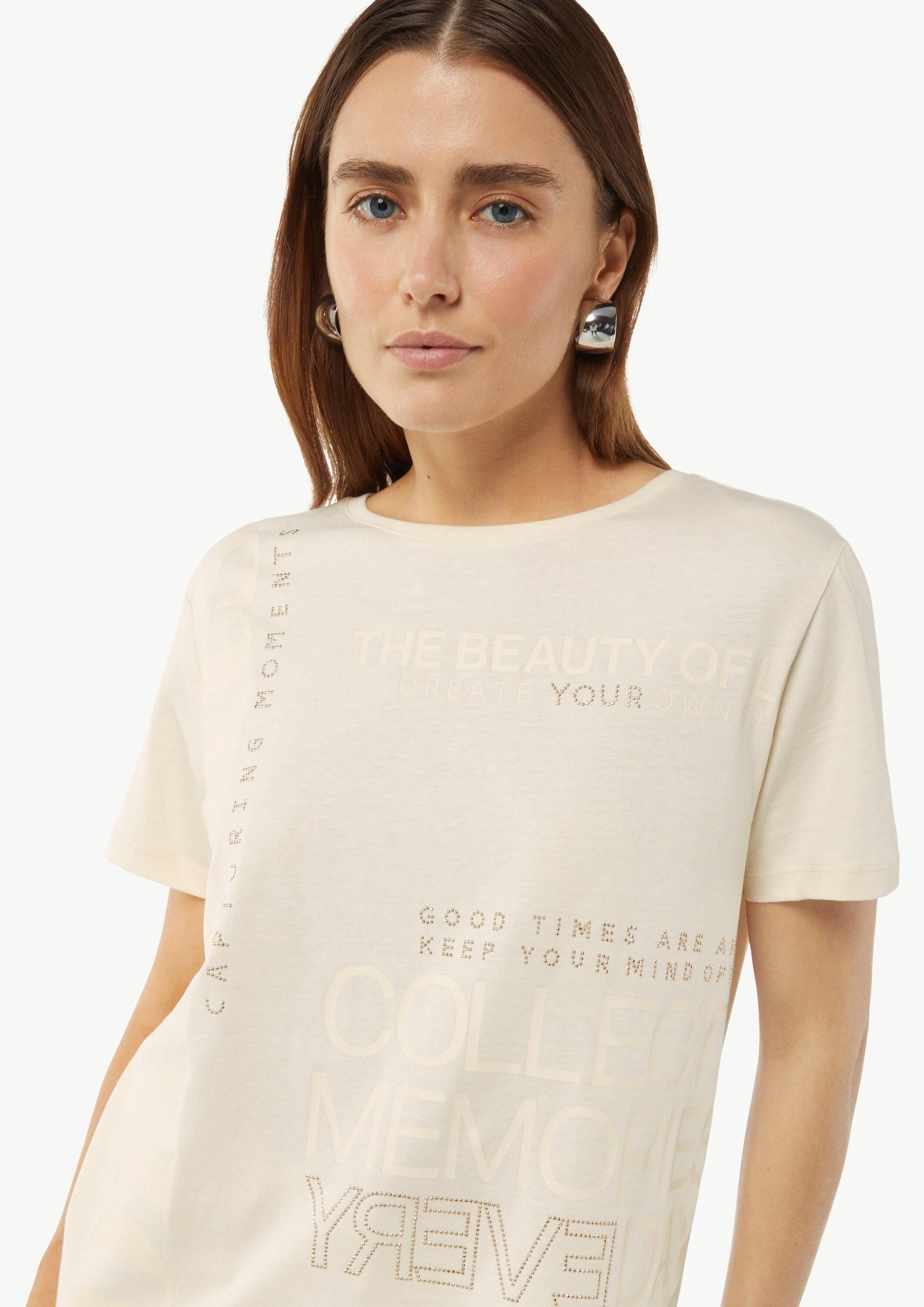 comma Kurzarmshirt T-Shirt Modisches T-Shirt mit Schriftprint