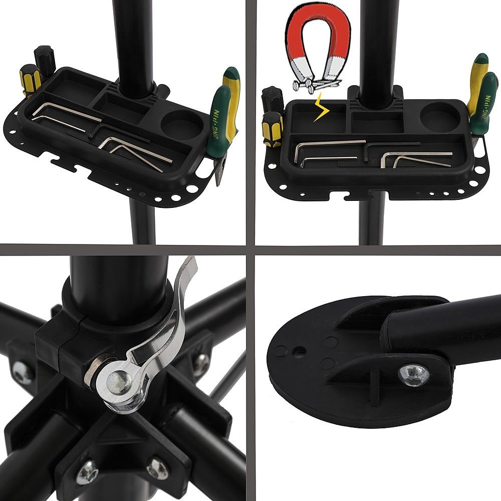 Mucola Fahrrad-Montageständer Fahrradmontageständer 360° drehbar höhenverstellbar Reparaturständer (Stück, 1-tlg., Montageständer), Lackschonend