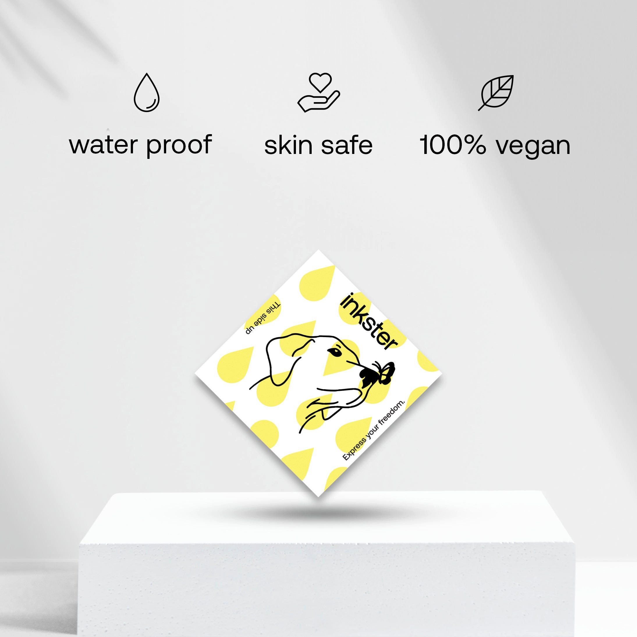 Inkster Schmuck-Tattoo Süßer Welpe und Schmetterling Tattoo, wasserfestes temporäres Tattoo, 2 Wochen Halt